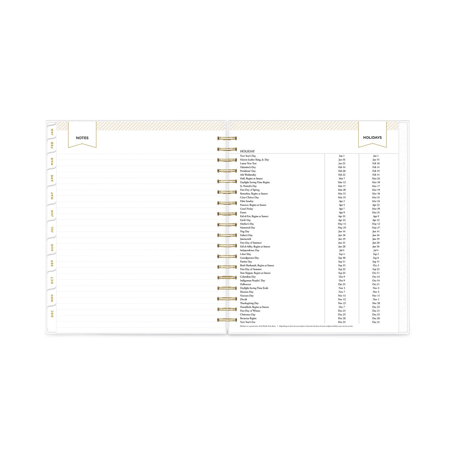 Blue Sky® Day Designer Daily/Monthly Frosted Planner, Rugby Stripe Artwork, 10 x 8, Black/White Cover, 12-Month (July-June): 2024-2025