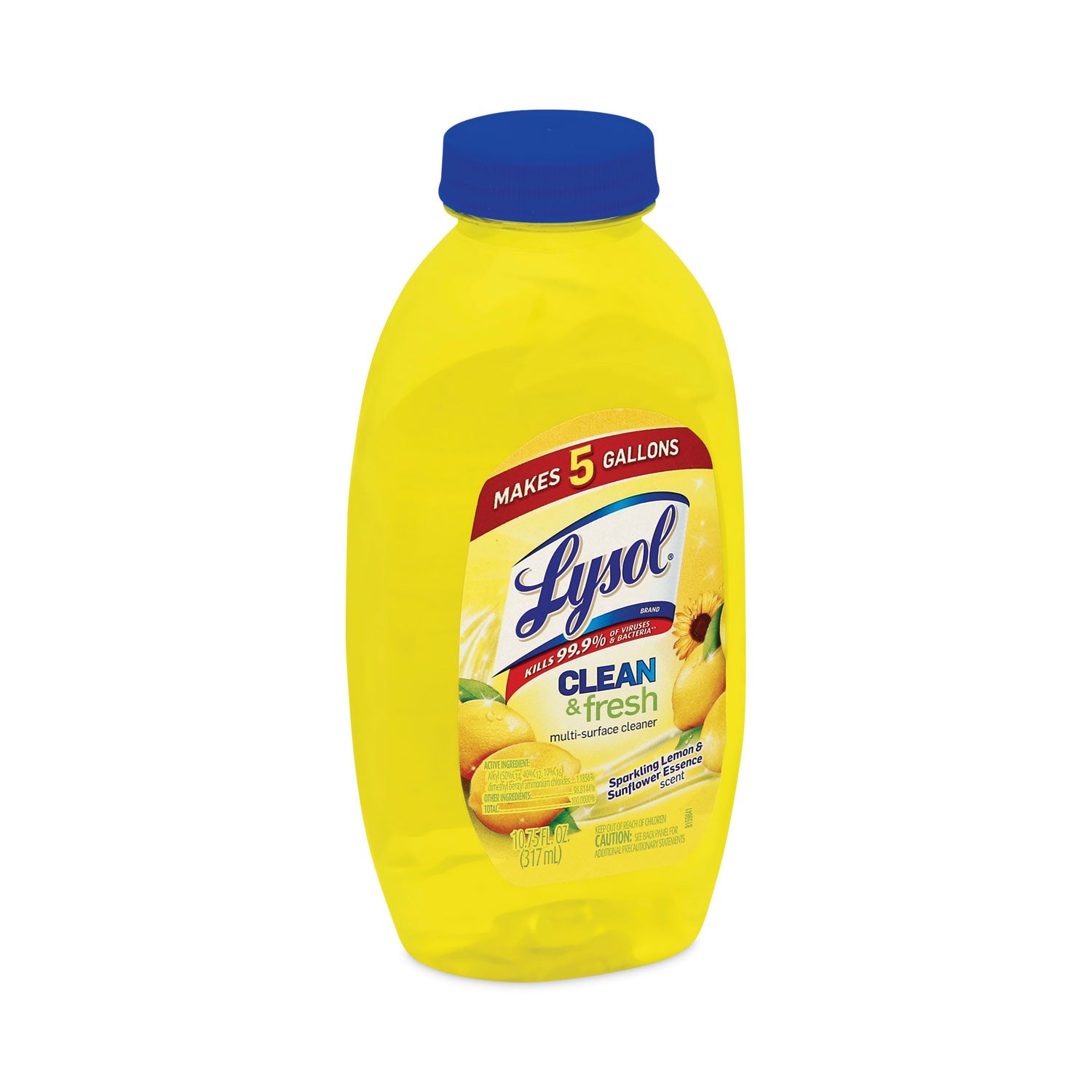LYSOL® Brand Clean and Fresh Multi-Surface Disinfectant Cleaner, Sparkling Lemon and Sunflower Essence, 10.75 oz Bottle, 20/Carton