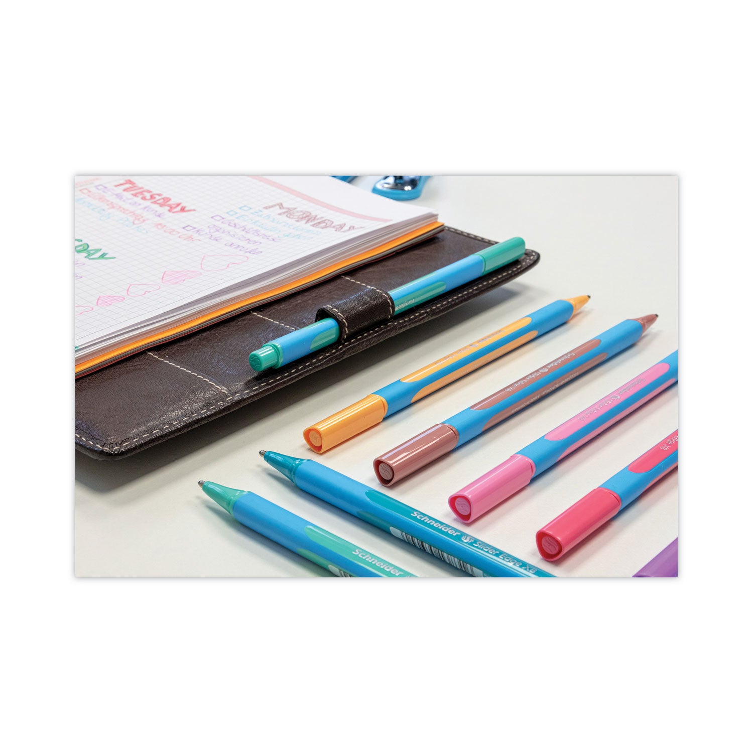 Schneider® Slider Edge XB Ballpoint Pen, Stick, Extra-Bold 1.4 mm, Assorted Ink and Barrel Colors, 8/Set