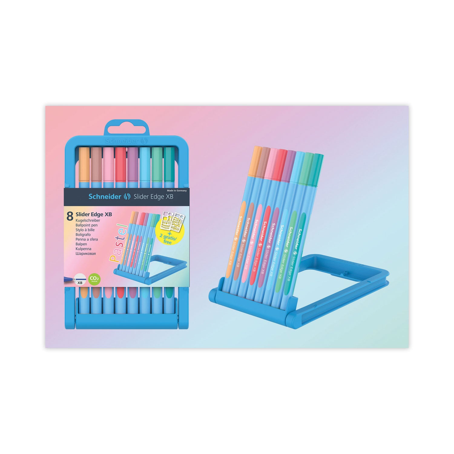 Schneider® Slider Edge XB Ballpoint Pen, Stick, Extra-Bold 1.4 mm, Assorted Ink and Barrel Colors, 8/Set