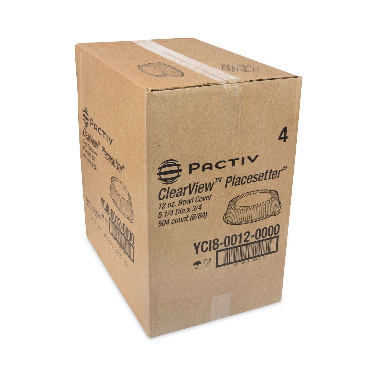 Pactiv Evergreen ClearView Dome-Style Lid with Tabs, Fluted, 8.88 x 8.88 x 0.75, Clear, Plastic, 504/Carton