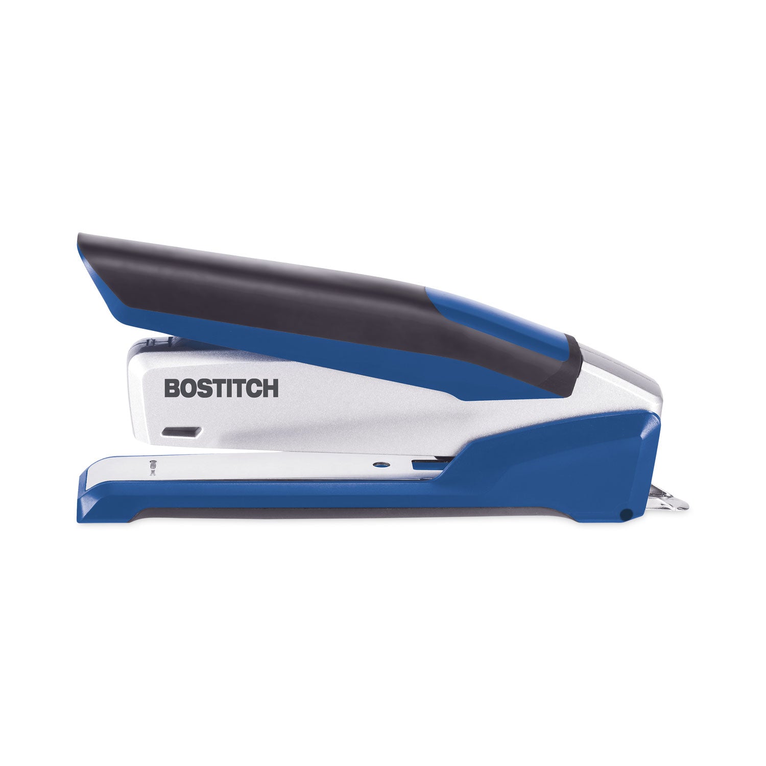 Bostitch® InPower One-Finger 3-in-1 Desktop Stapler with Antimicrobial Protection, 28-Sheet Capacity, Blue/Silver