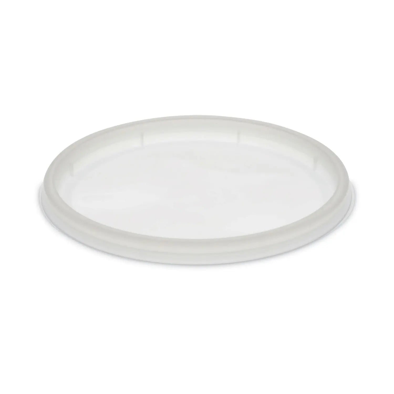 Newspring DELItainer Microwavable Container Lid, Recessed, 4.55" Diameter x 0.4" h, Translucent, Plastic, 480/Carton
