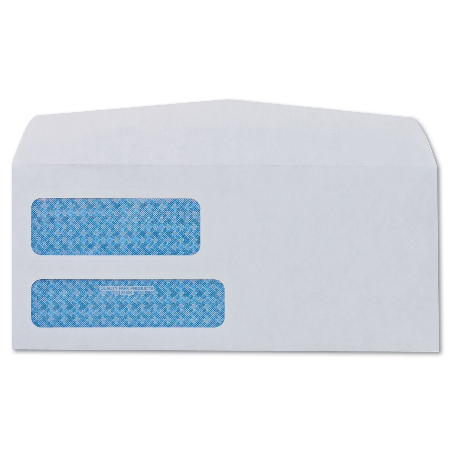 Quality Park™ Double Window Security-Tinted Check Envelope, #8 5/8, Commercial Flap, Gummed Closure, 3.63 X 8.63, White, 500/box
