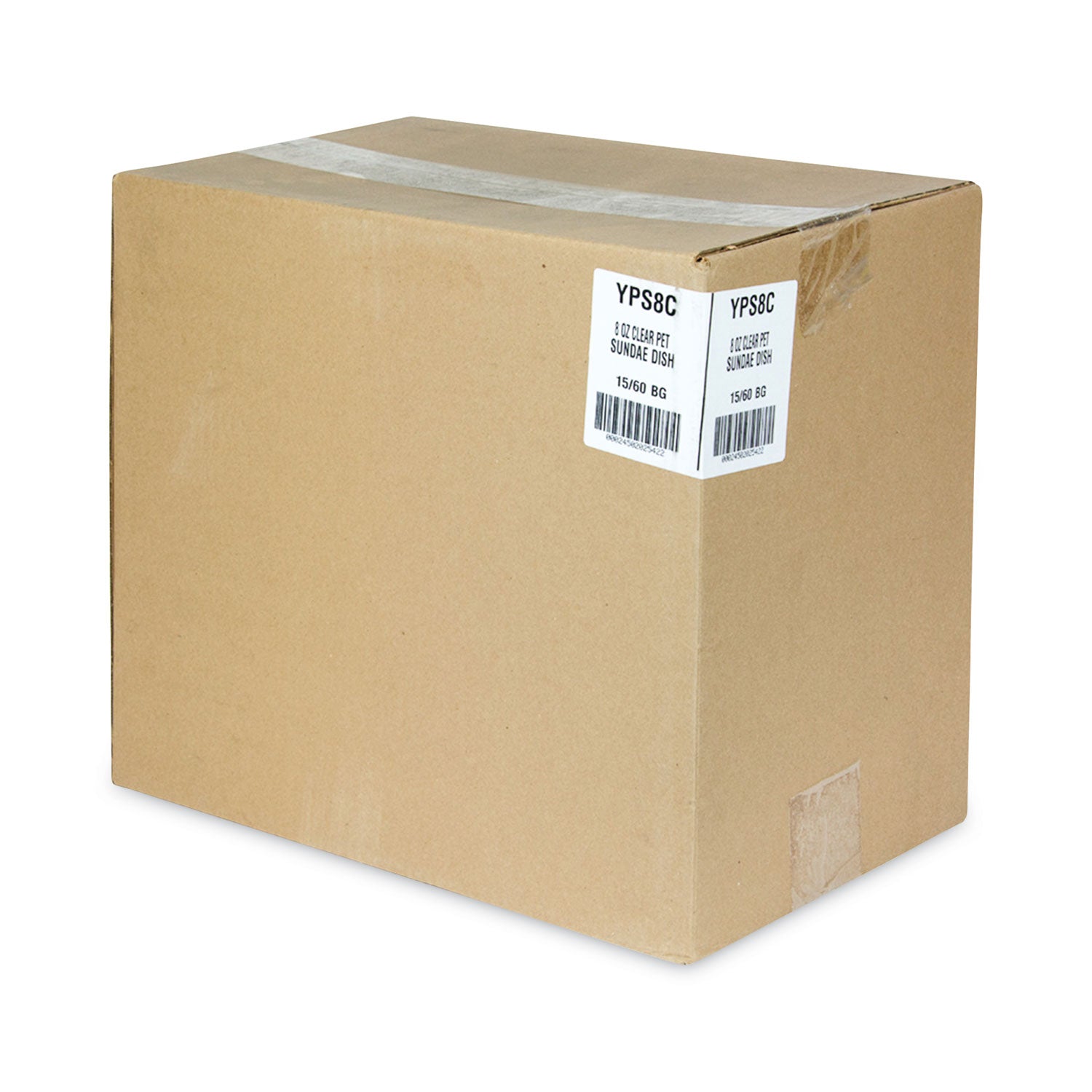 Pactiv Evergreen EarthChoice Recycled Clear Plastic Sundae Dish, 8 oz, 4" Diameter x 3" h, Clear, 60/Bag, 15 Bags/Carton