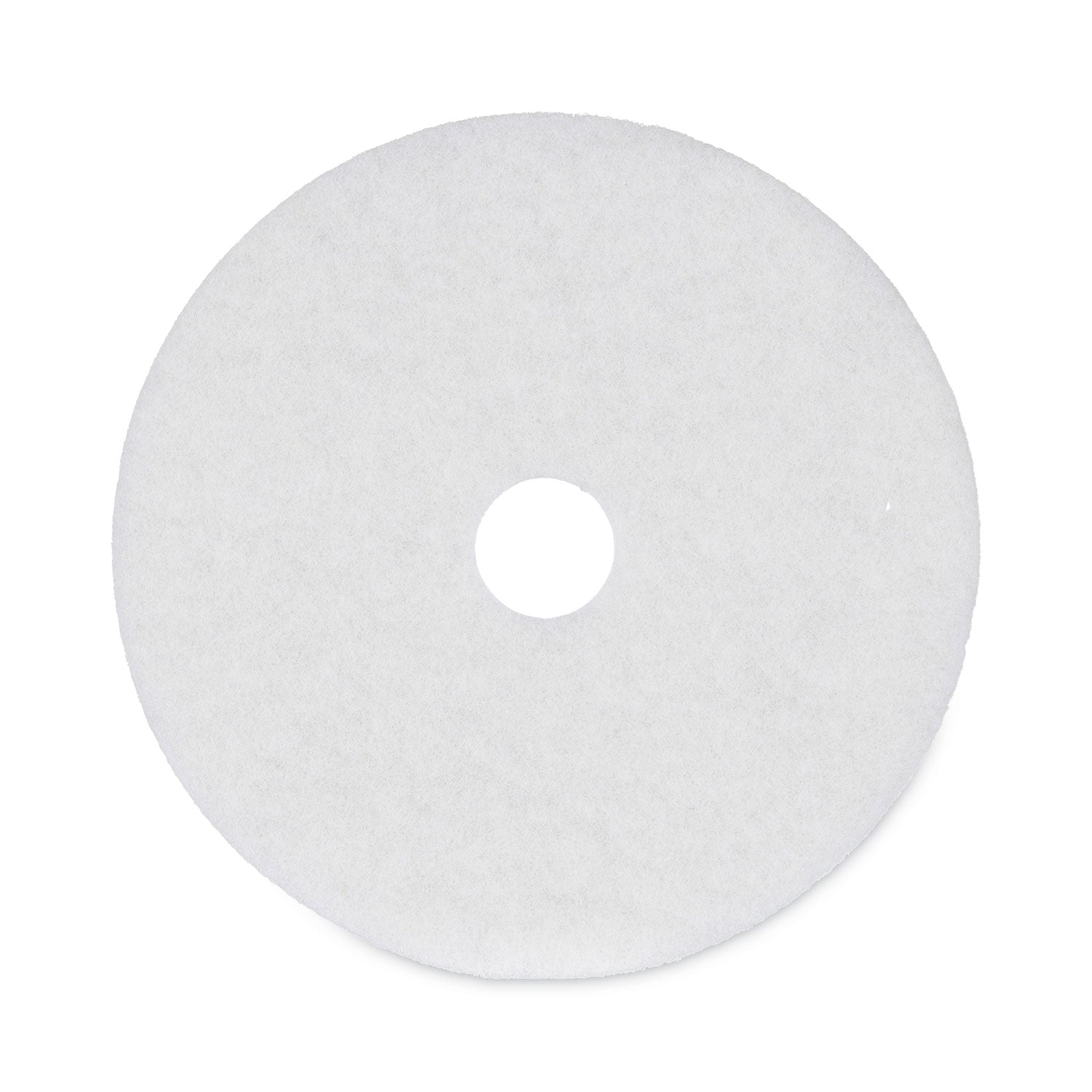 Polishing Floor Pads, 20" Diameter, White, 5/Carton