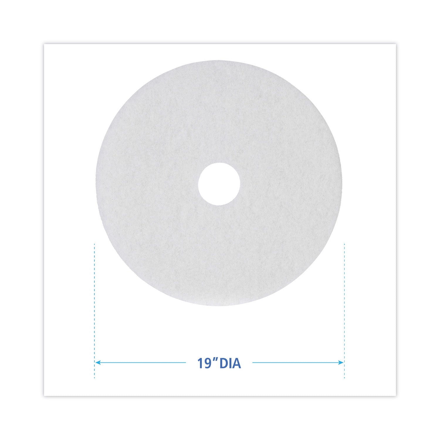 Boardwalk® Polishing Floor Pads, 19" Diameter, White, 5/carton