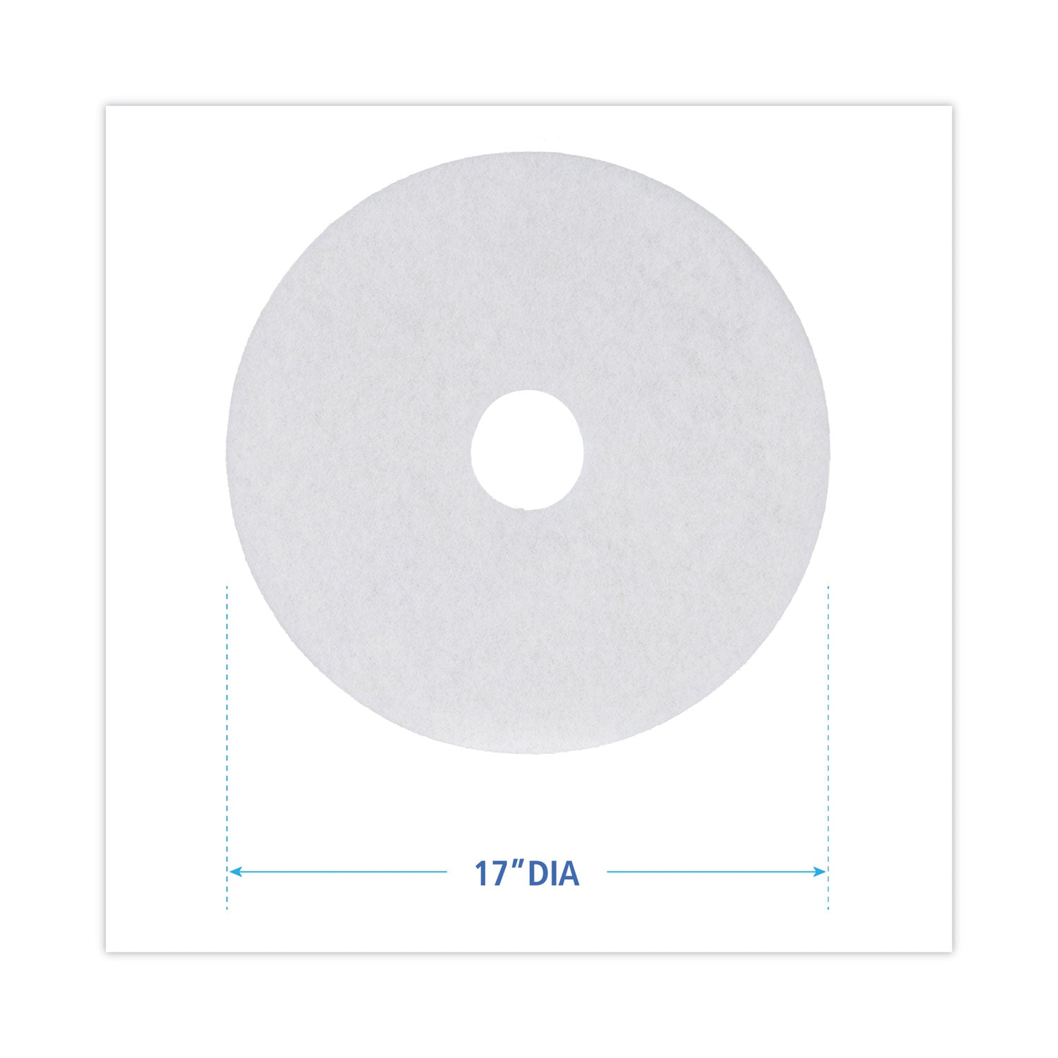 Boardwalk® Polishing Floor Pads, 17" Diameter, White, 5/carton