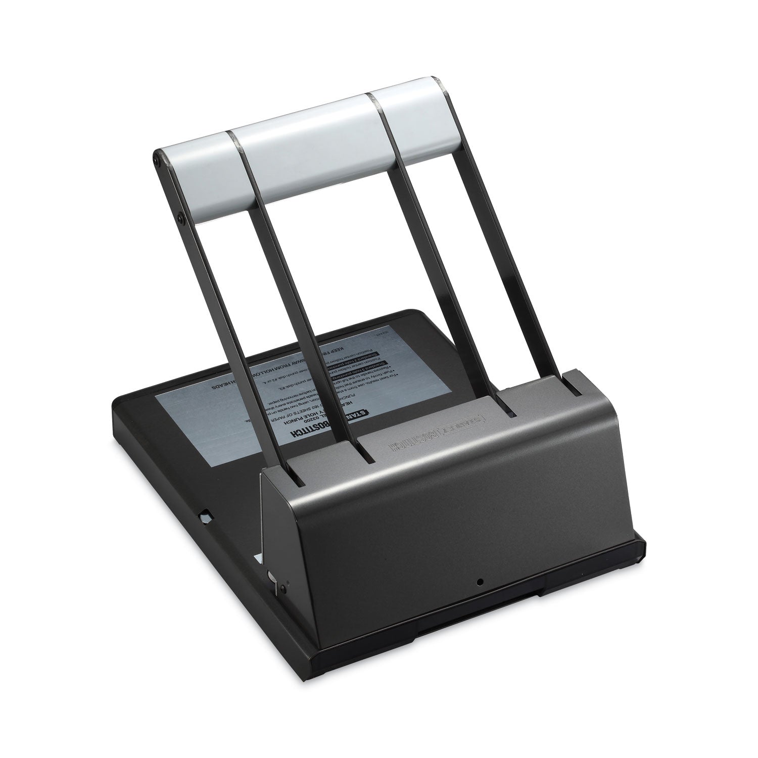 Bostitch® 160-Sheet Antimicrobial Protected Xtreme Duty Adjustable Two- To Three-Hole Punch, 9/32" Holes, Black/silver