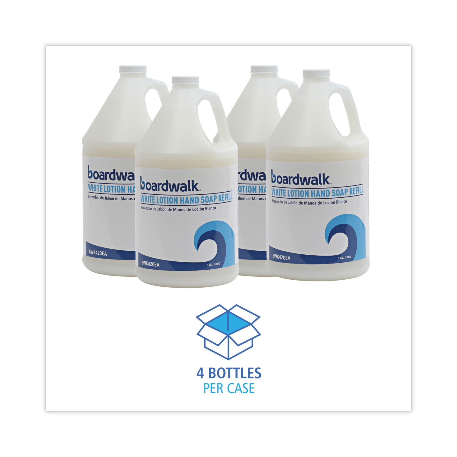 Boardwalk® Mild Cleansing Lotion Hand Soap Refill, Cherry Scent, 1 gal Bottle, 4/Carton