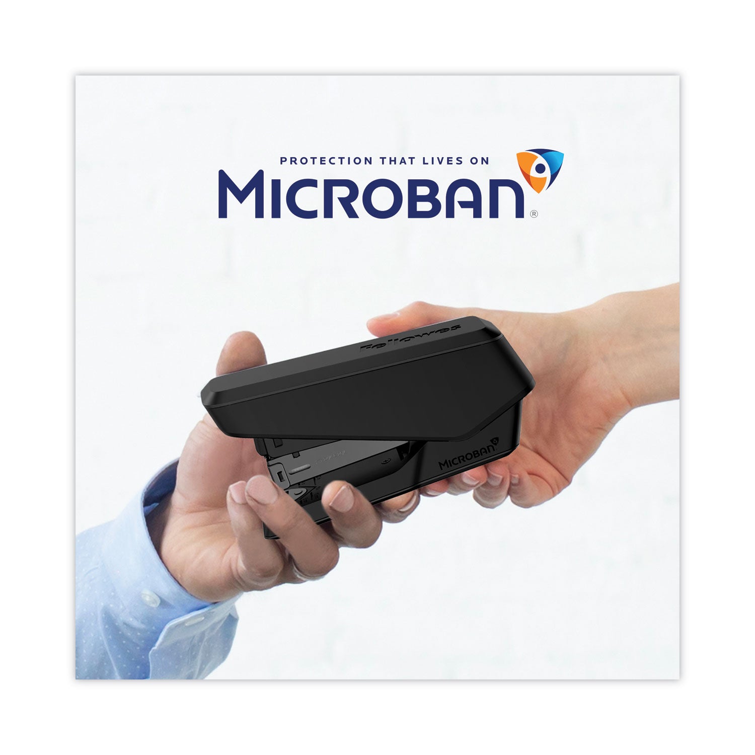 Fellowes® LX840 EasyPress Half Strip Stapler with Antimicrobial Protection, 25-Sheet Capacity, Black