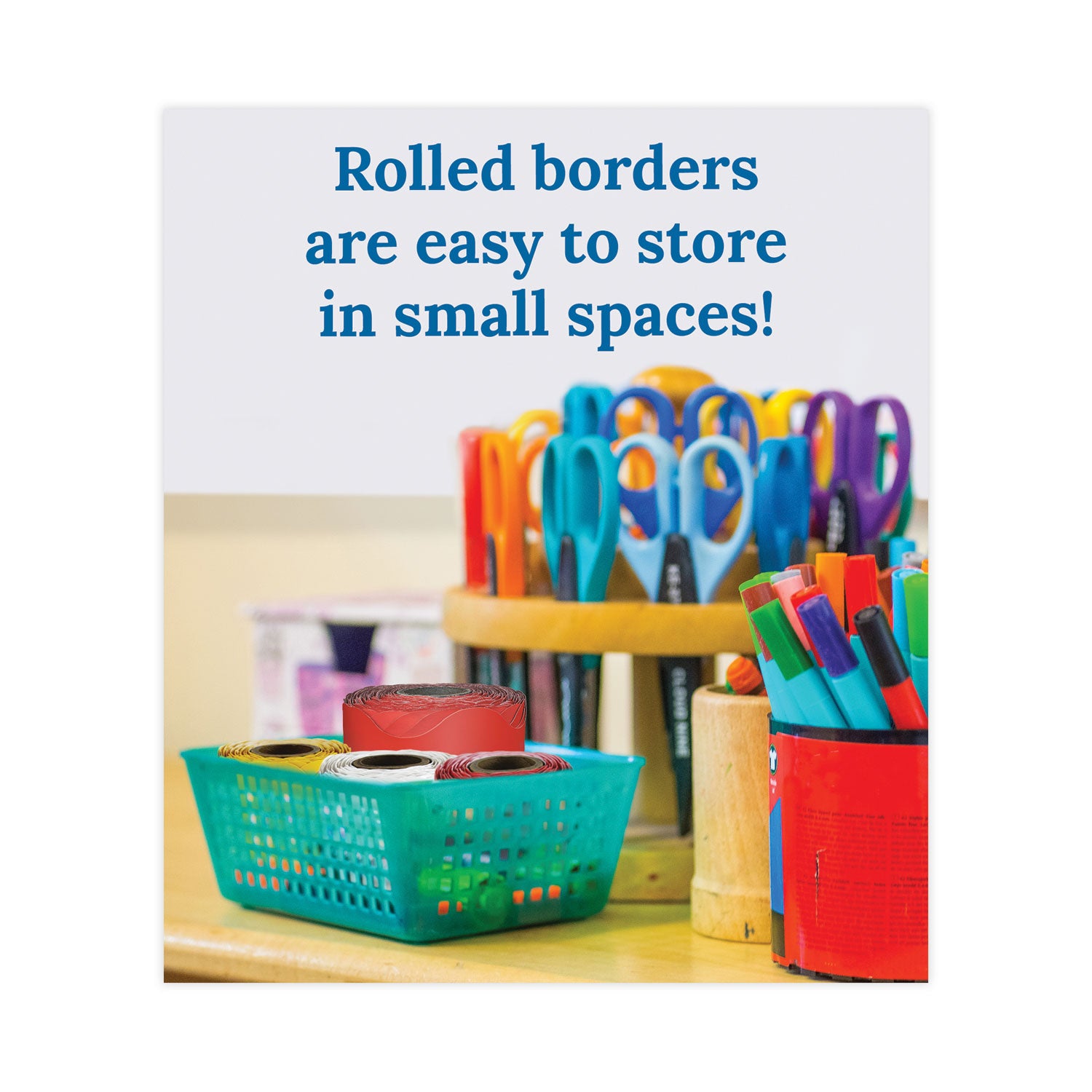 Carson-Dellosa Education Rolled Borders, Scalloped Border, Back to School, 2.25" x 65 ft, Red