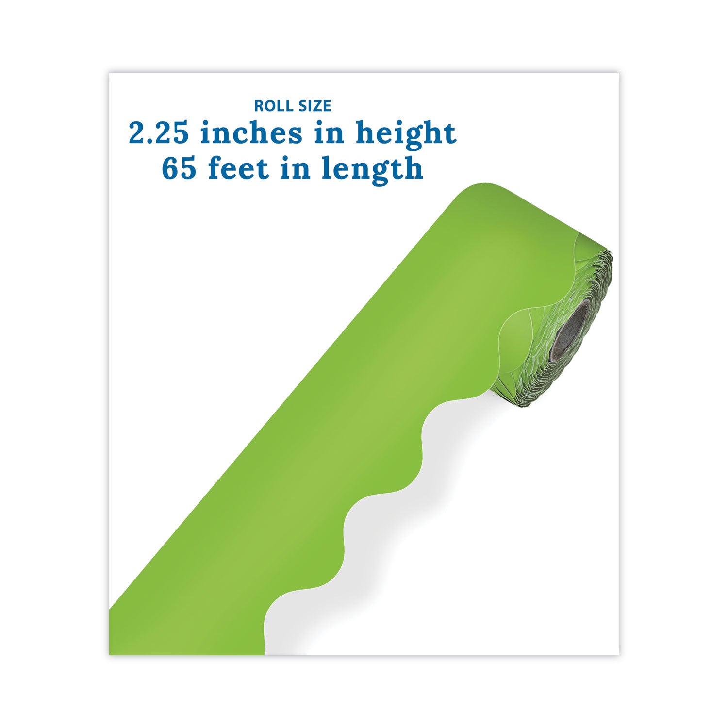 Carson-Dellosa Education Rolled Borders, Scalloped Border, Back to School, 2.25" x 65 ft, Lime