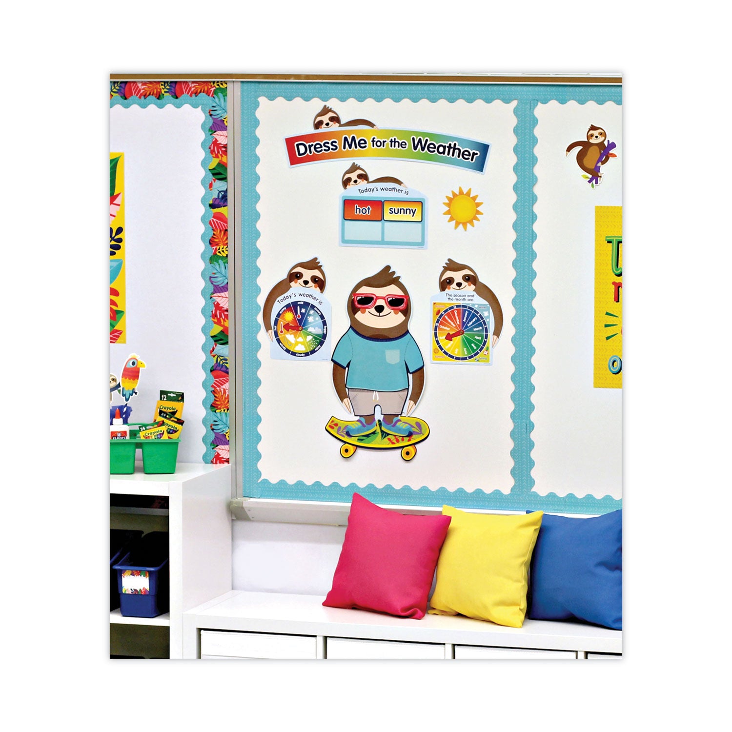 Carson-Dellosa Education Curriculum Bulletin Board Sets, 54-Piece Set, Dress Me for the Weather, 23.5" x 7.5", Multicolor