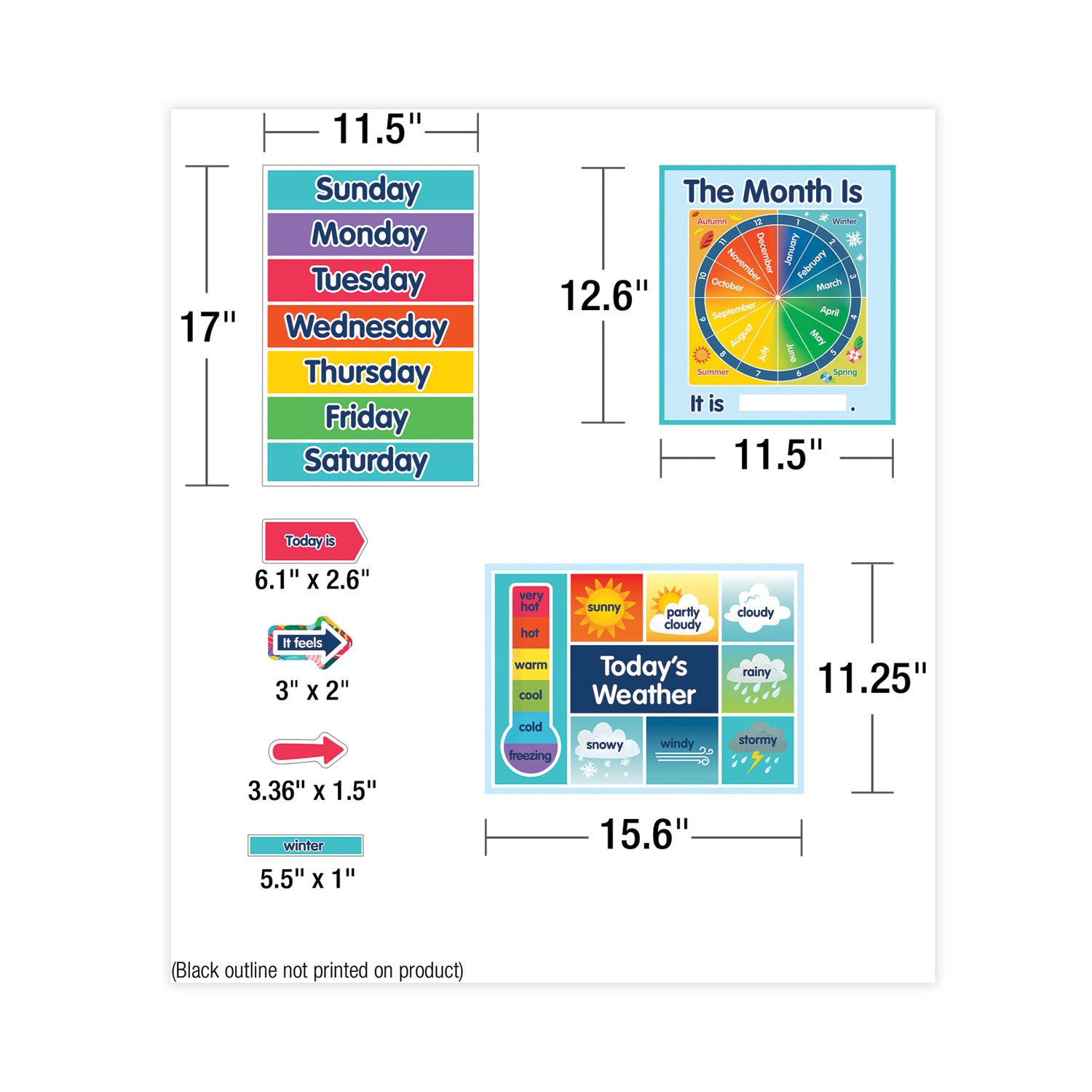 Carson-Dellosa Education Calendar Bulletin Board Sets, 134-Piece Set, One World, 23" x 17", Multicolor