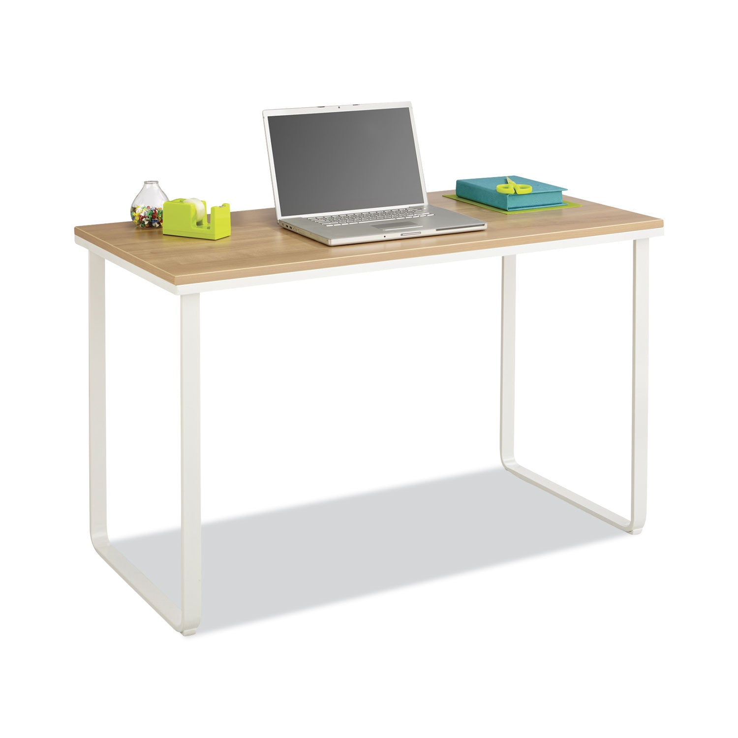 Safco® Steel Desk, 47.25" X 24" X 28.75", Beech/white