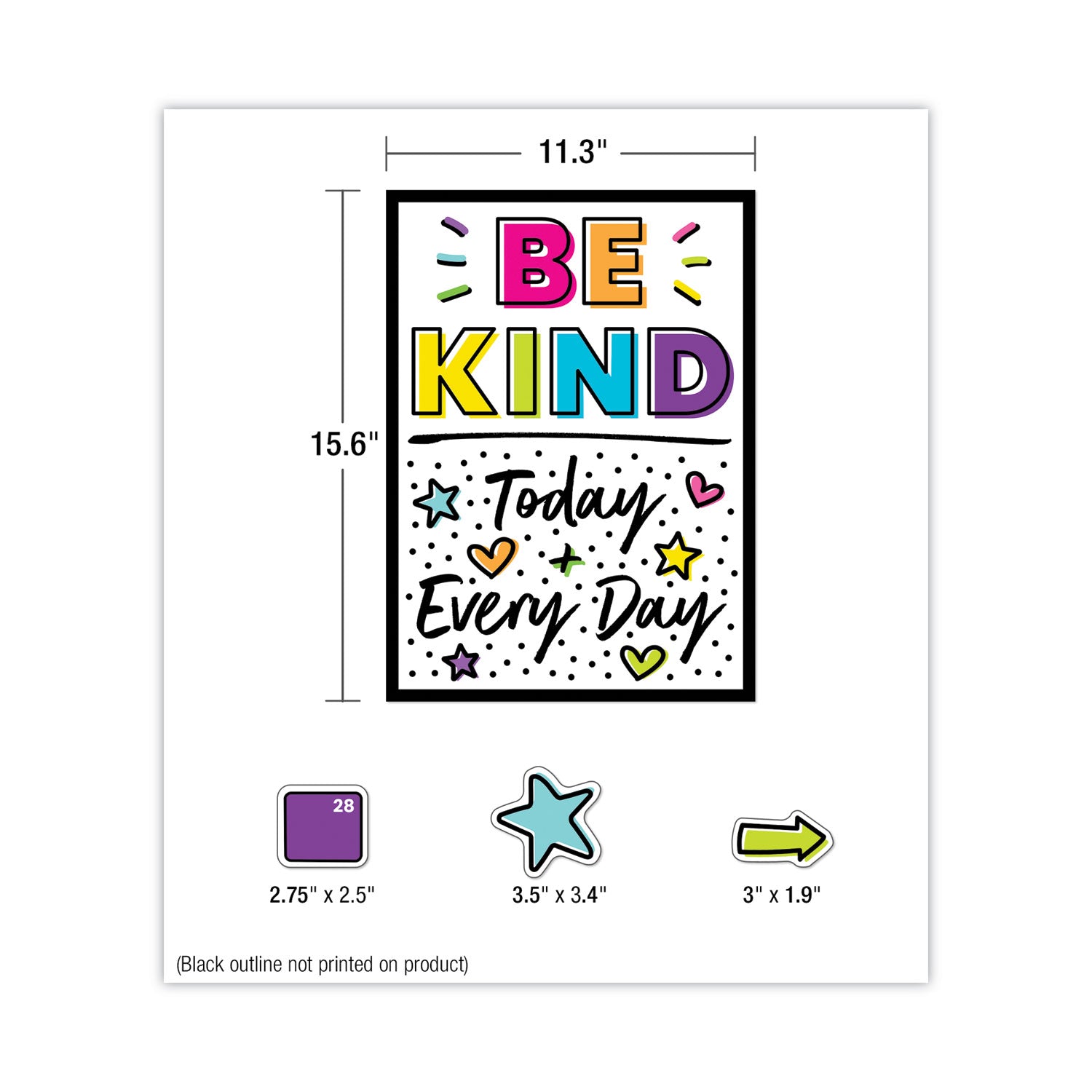 Carson-Dellosa Education Calendar Bulletin Board Sets, 129-Piece Set, Kind Vibes, 23" x 17", Multicolor