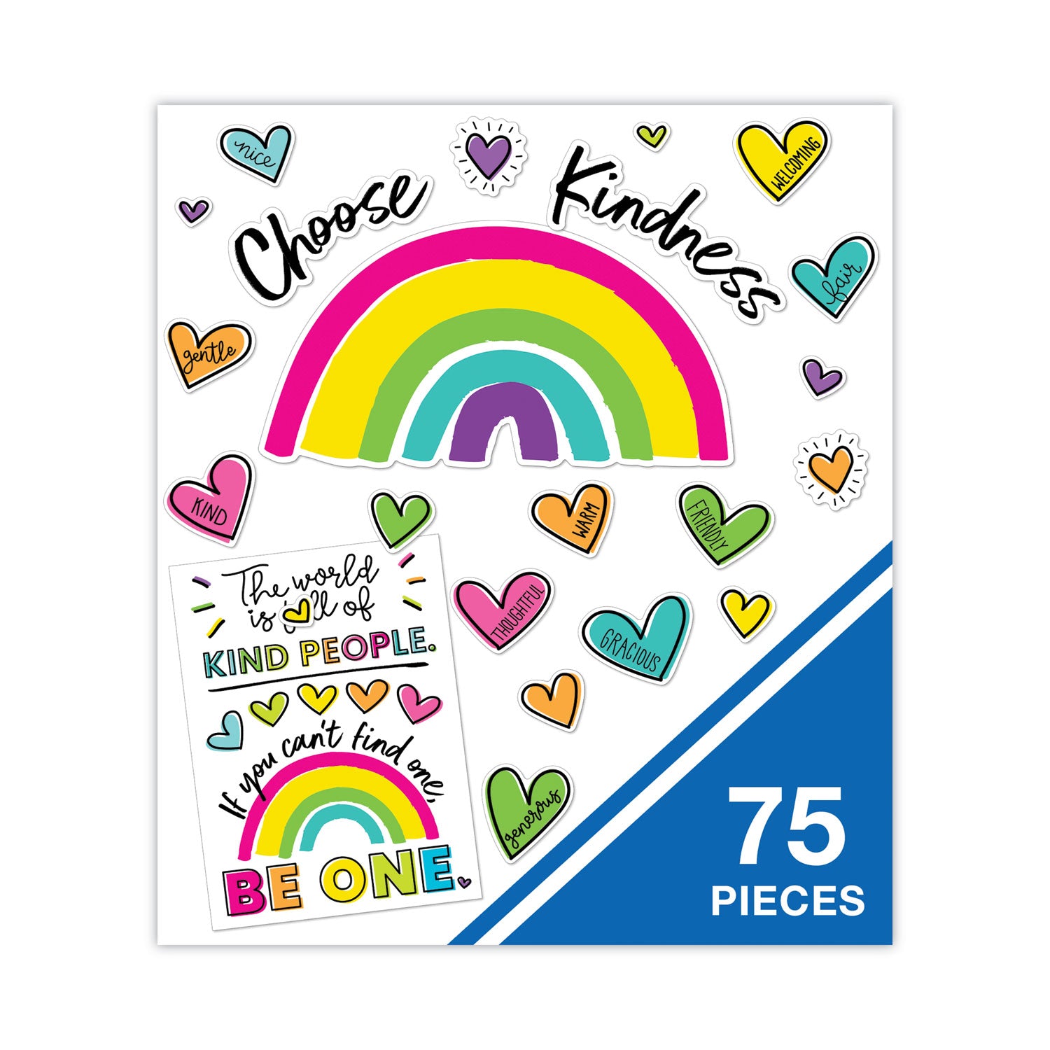 Carson-Dellosa Education Motivational Bulletin Board Sets, 75-Piece Set, Kind Vibes, 30" x 16", Multicolor