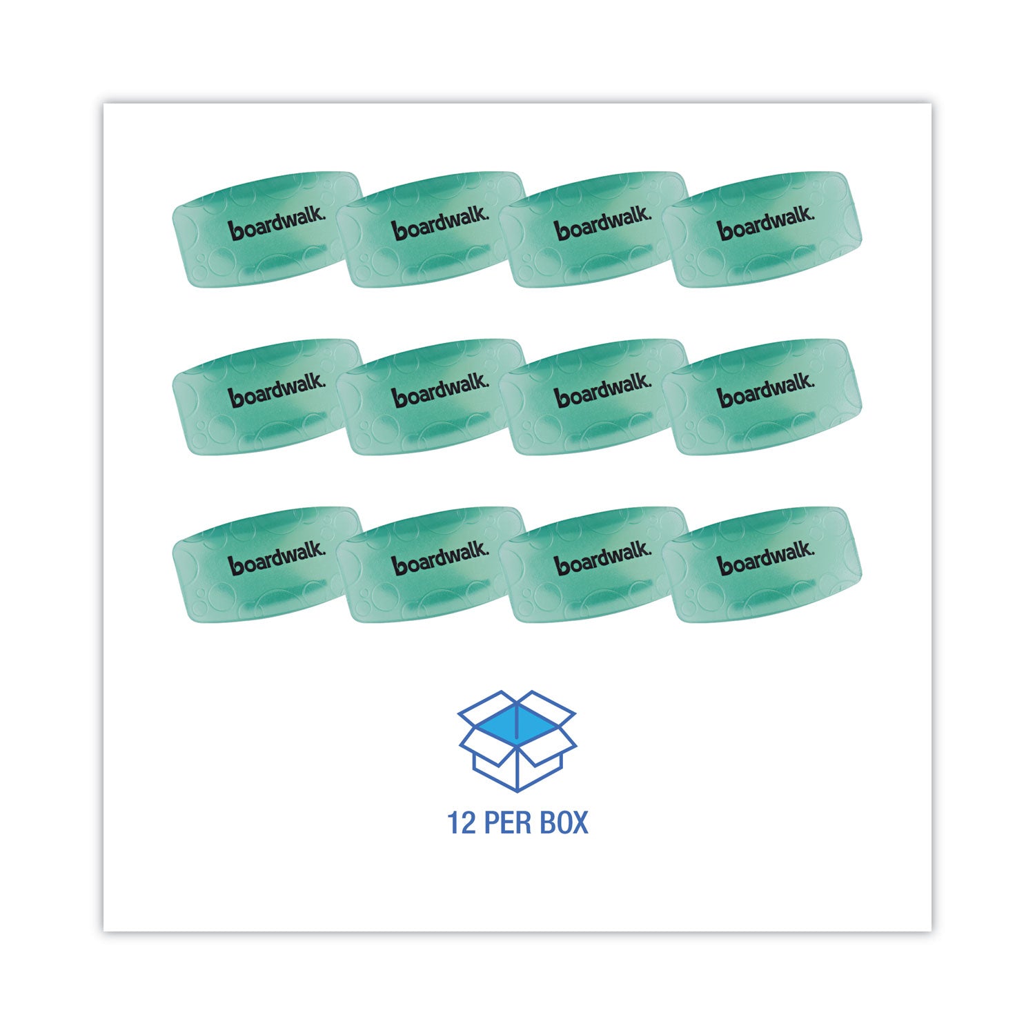 Boardwalk® Toilet Bowl Clip, Cucumber Melon Scent, Green, 12/Box