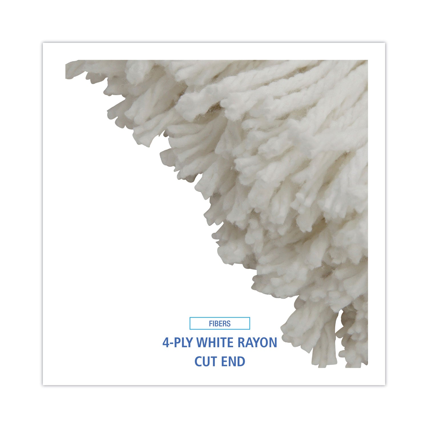 Boardwalk® Cut-End Lie-Flat Mop Head, Rayon, 16oz, White, 12/carton