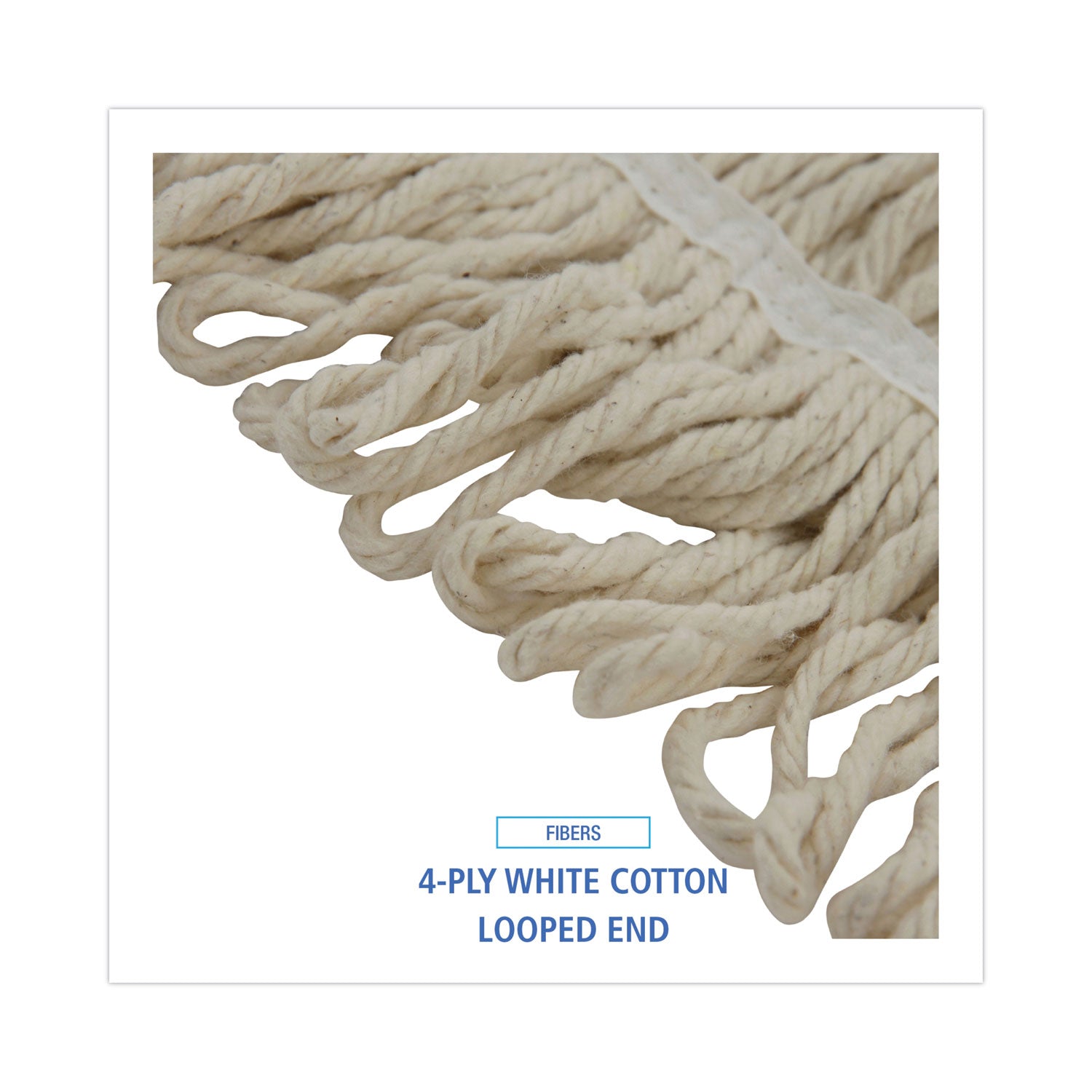 Boardwalk® Mop Head, Pro Loop Web/tailband, Premium Saddleback Head, Ctn, 24-Oz., Wh, 12/ct