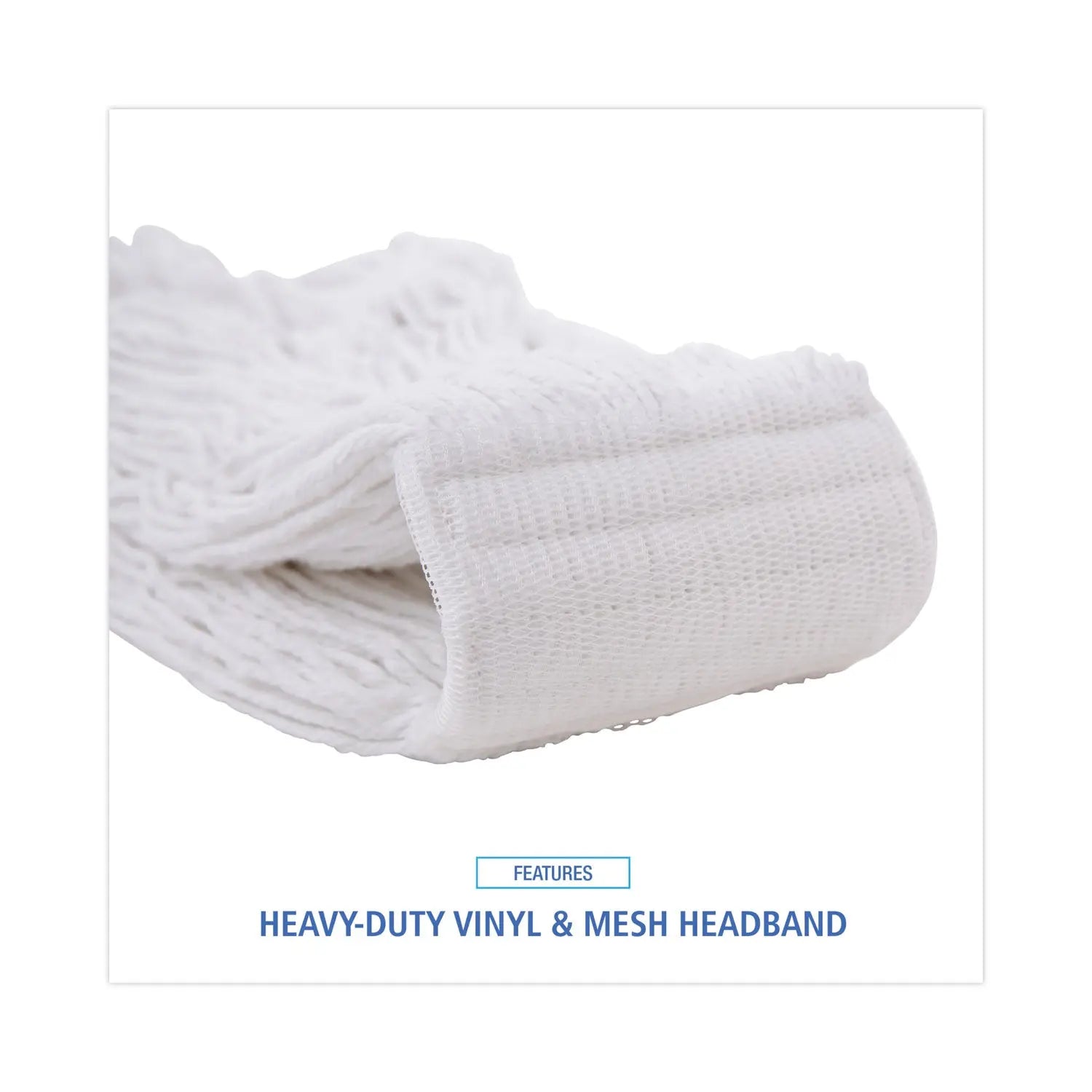 Mop Head, Pro Loop Web/Tailband, Premium Saddleback Head, Ryn, 24-oz., WH, 12/CT Boardwalk® Flipcost