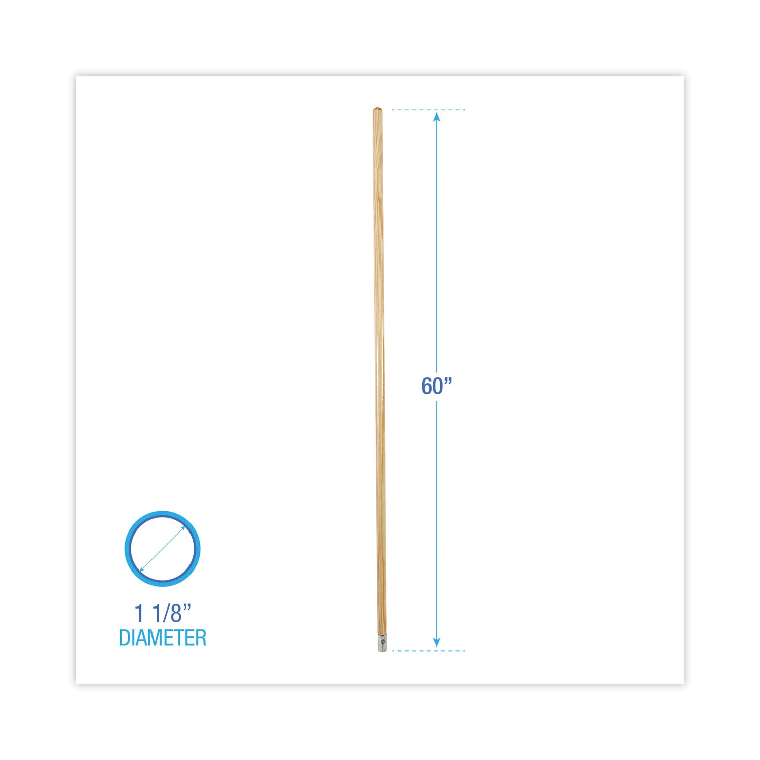 Boardwalk® Lie-Flat Screw-In Mop Handle, Lacquered Wood, 1.13" dia x 60", Natural