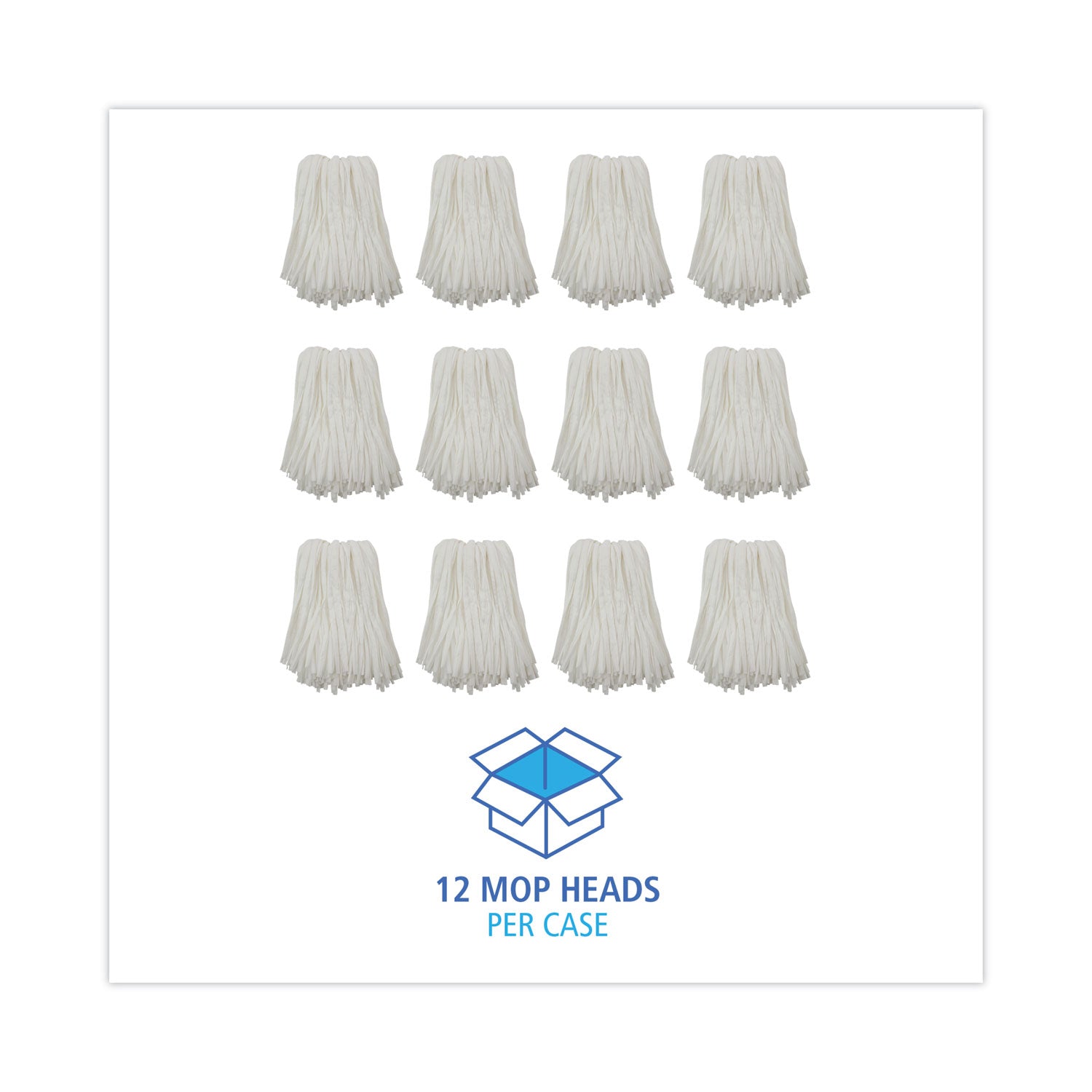 Boardwalk® Nonwoven Cut End Edge Mop, Rayon/polyester, #24, White, 12/carton