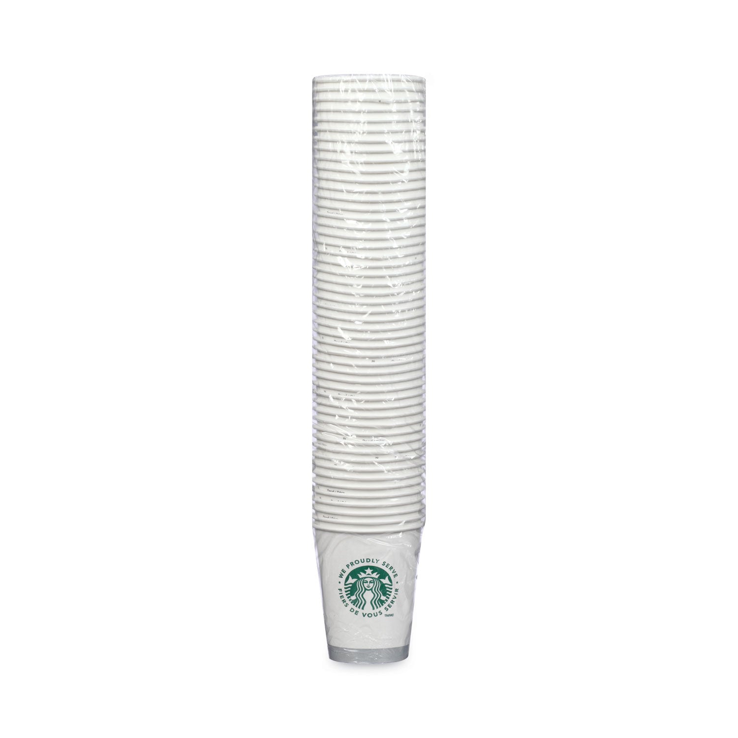 Starbucks® Hot Cups, 12 oz, Paper, White with Green Starbucks Logo, 1,000/Carton