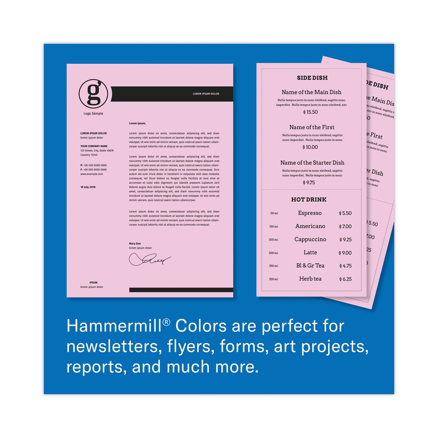 Hammermill® Colors Print Paper, 20 lb Bond Weight, 8.5 x 11, Lilac, 500/Ream