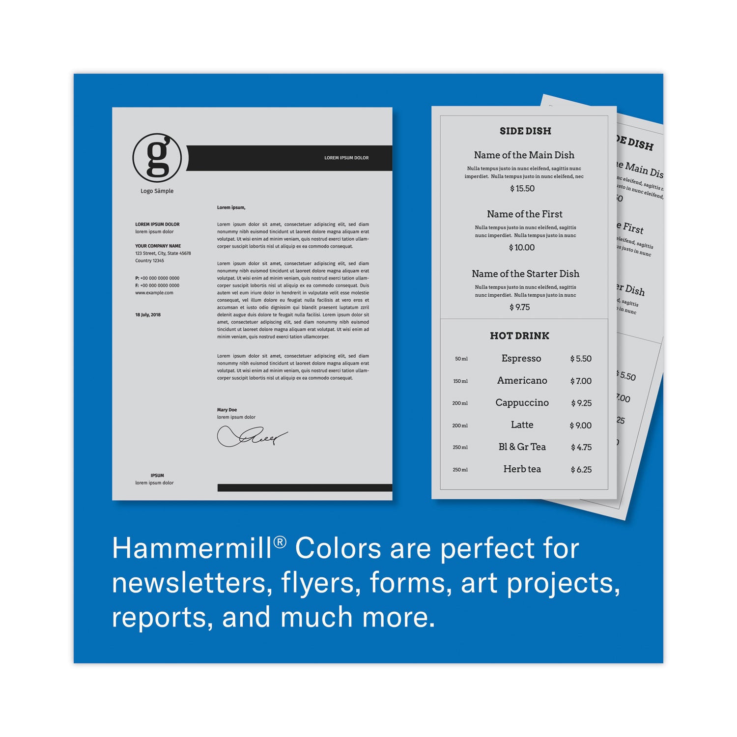 Hammermill® Colors Print Paper, 20 lb Bond Weight, 8.5 x 11, Gray, 500 Sheets/Ream, 10 Reams/Carton