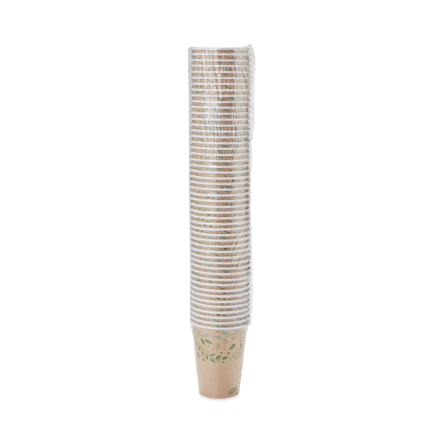 Dixie® EcoSmart Recycled Fiber Hot/Cold Cups, 12 oz, Paper, Kraft/Green, 50/Sleeve, 20 Sleeves/Carton