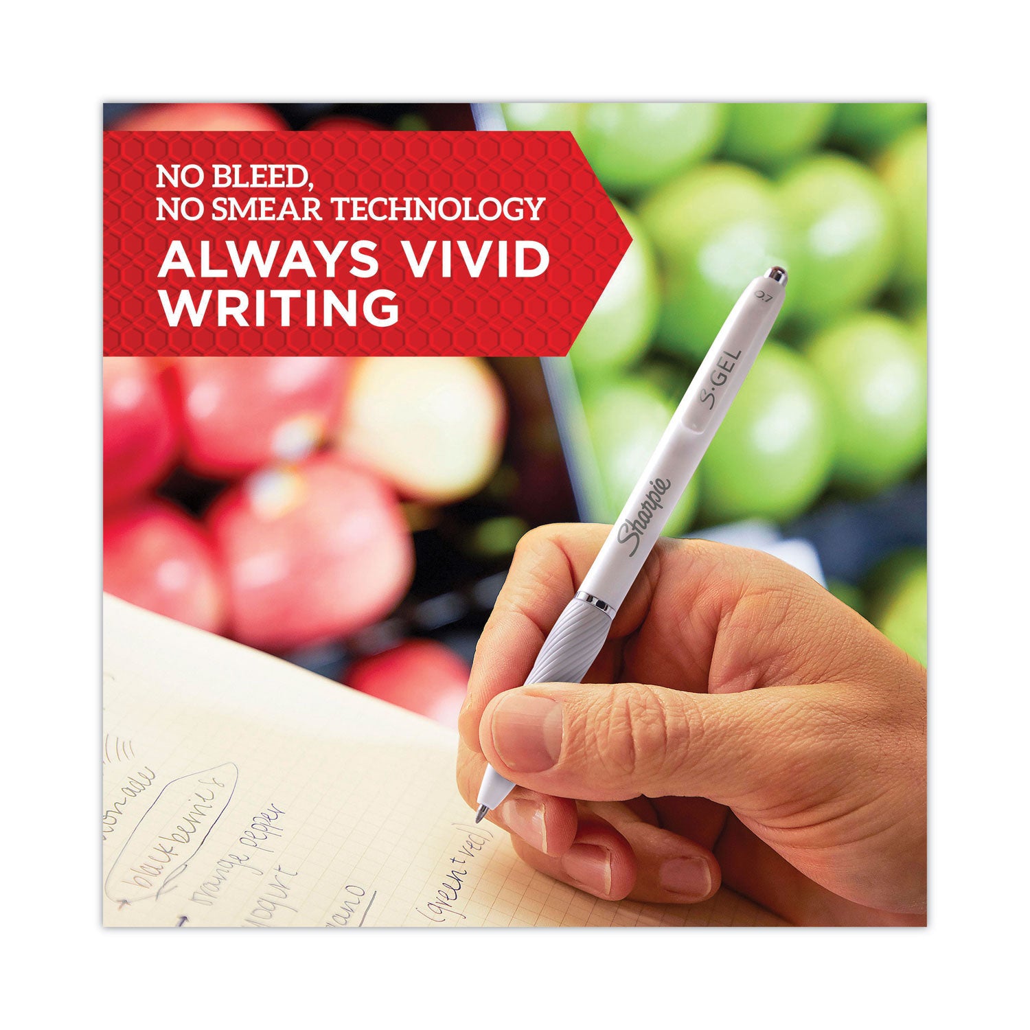 Sharpie® S-Gel™ S-Gel Fashion Barrel Gel Pen, Retractable, Medium 0.7 mm, Black Ink, Frost Blue Barrel, 4/Pack