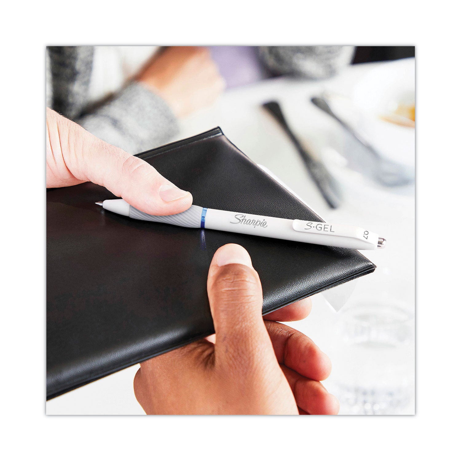 Sharpie® S-Gel™ S-Gel Fashion Barrel Gel Pen, Retractable, Medium 0.7 mm, Black Ink, Frost Blue Barrel, 4/Pack