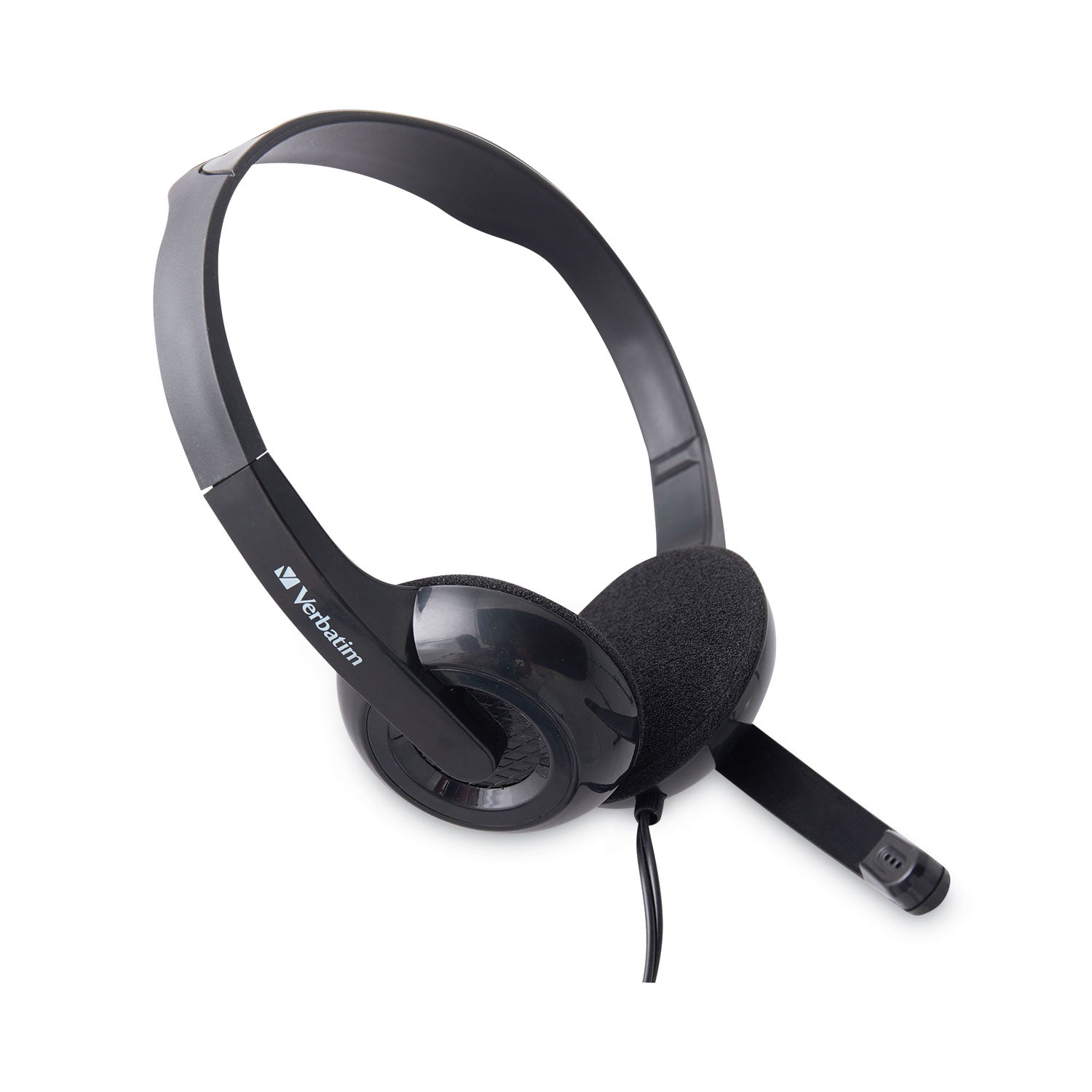 Verbatim® 70721 Binaural Over The Head Headset with Microphone, Black
