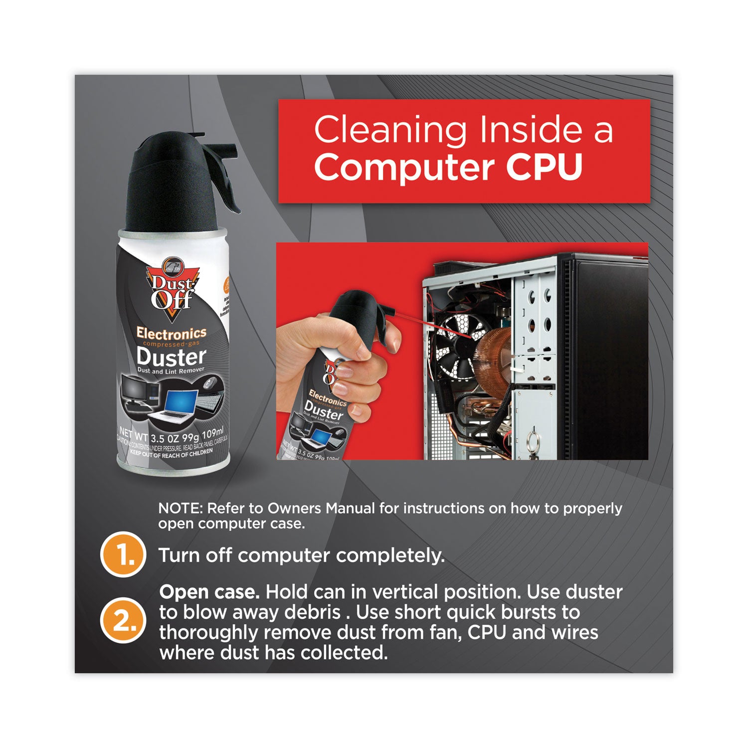 Dust-Off® Disposable Compressed Air Duster, 3.5 Oz Can