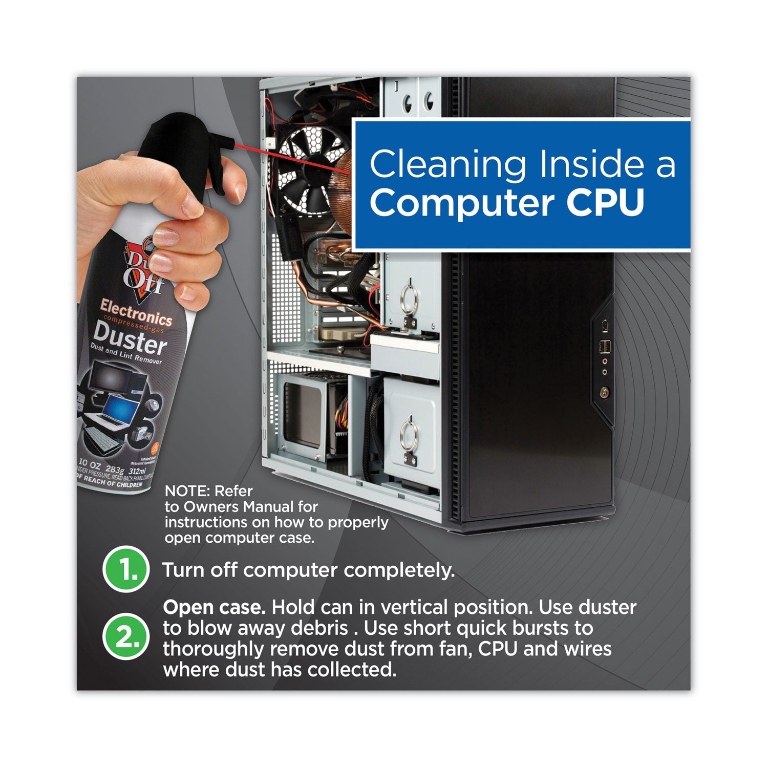 Dust-Off® Disposable Compressed Air Duster, 10 Oz Can, 2/pack