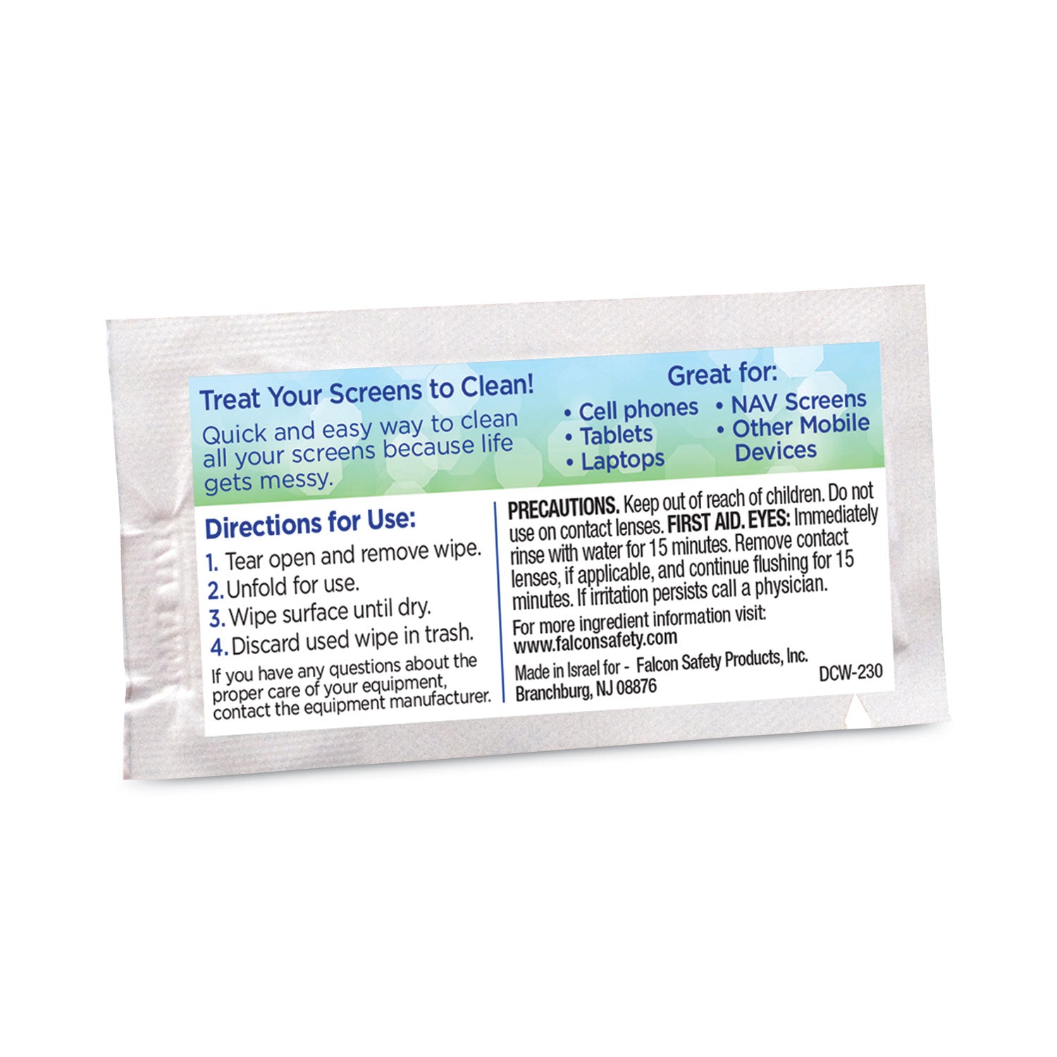 Dust-Off® Touch Screen Wipes, 5 x 6, Citrus, 200 Individual Foil Packets in an Easy Grab Jar