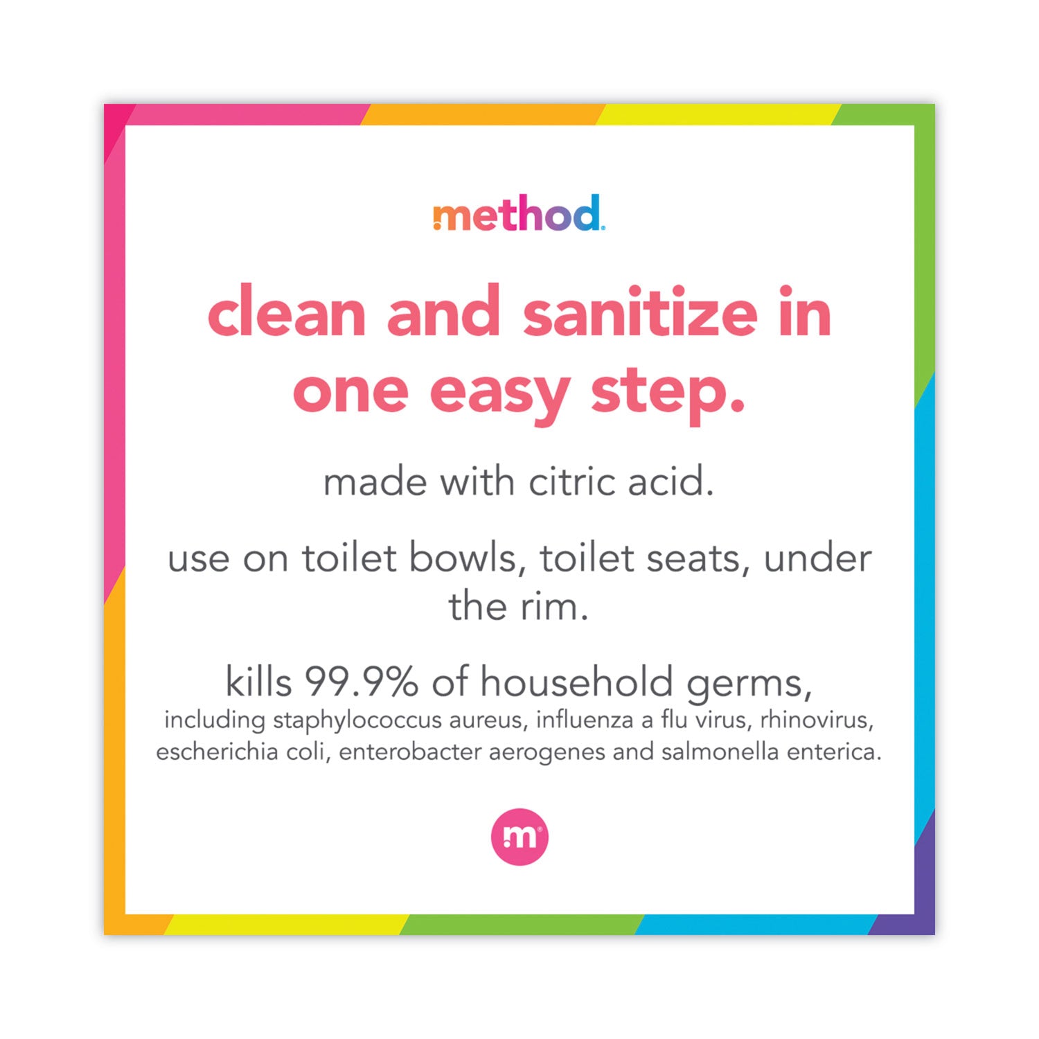 Method® Antibacterial Toilet Cleaner, Spearmint, 24 Oz Bottle, 6/carton