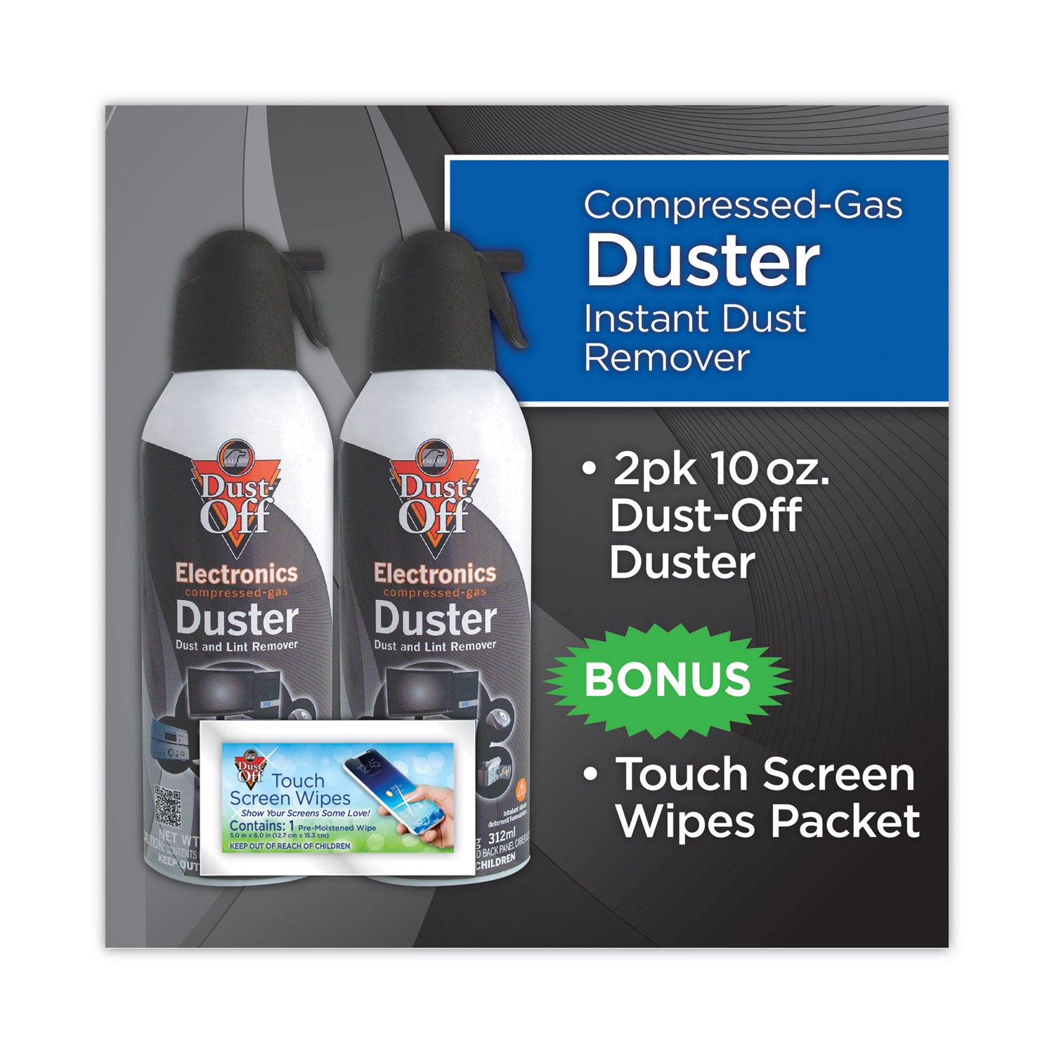 Dust-Off® Disposable Compressed Air Duster, 10 Oz Can, 2/pack