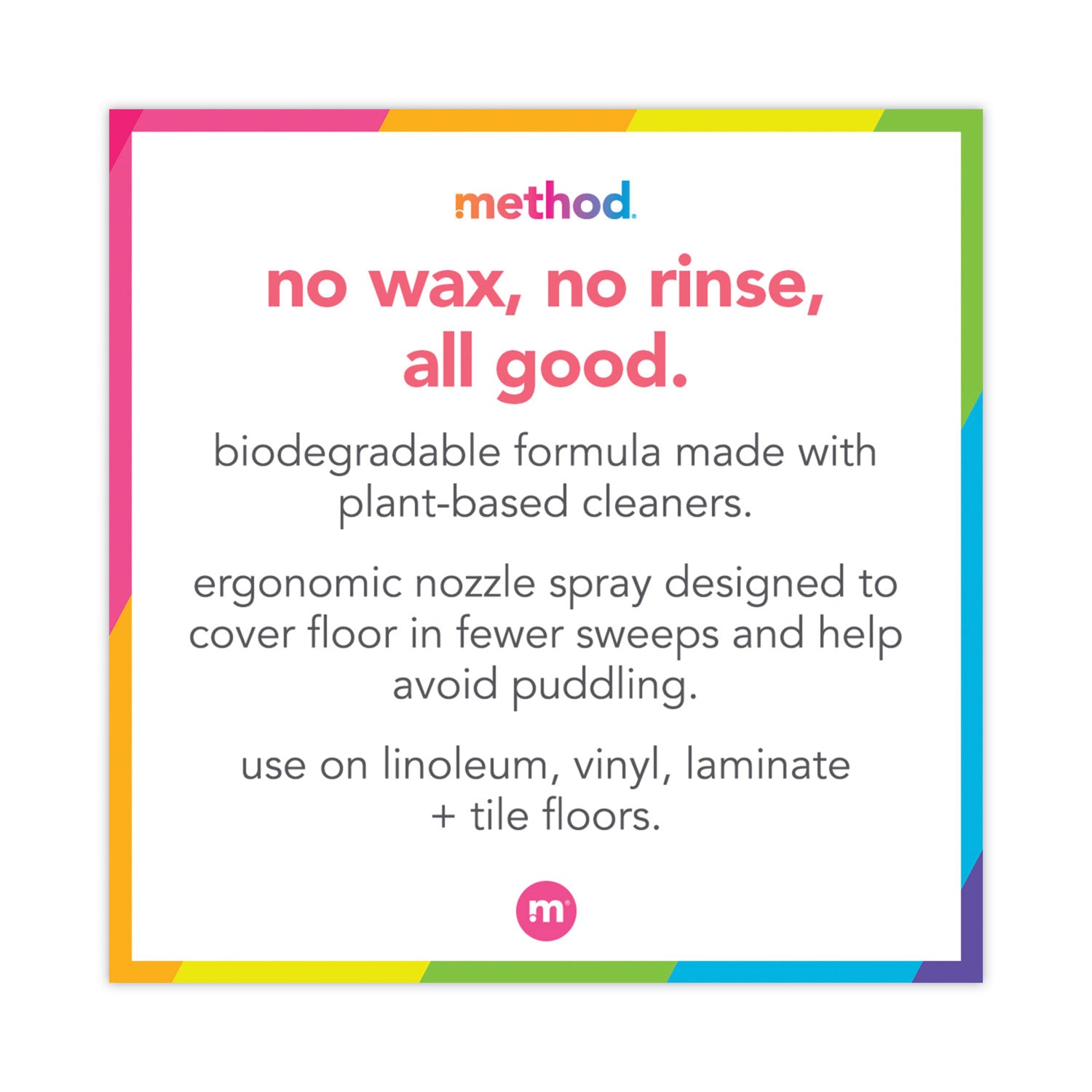 Method® Squirt + Mop Hard Floor Cleaner, 25 Oz Spray Bottle, Lemon Ginger Scent