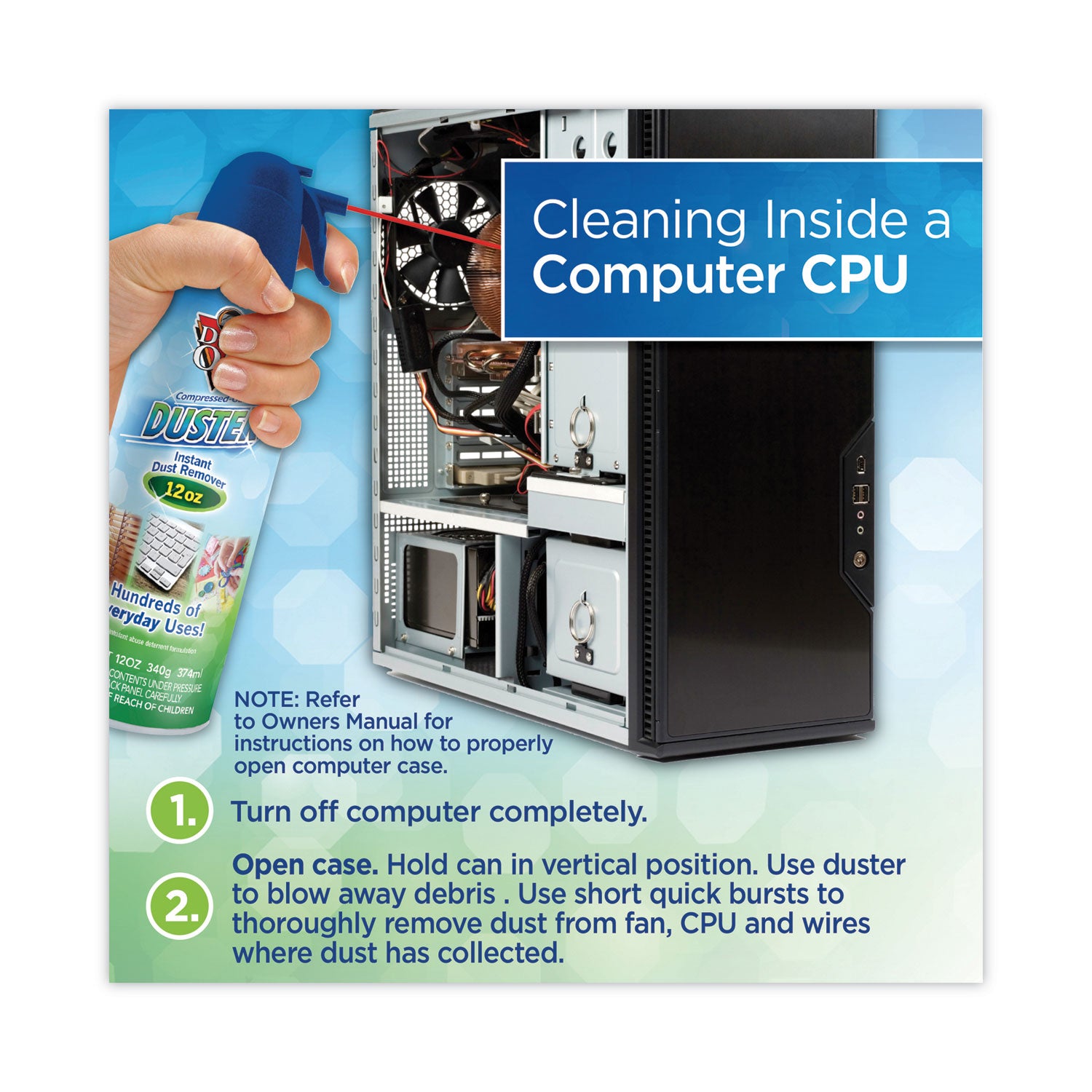 Dust-Off® Disposable Compressed Air Duster, 12 Oz Can