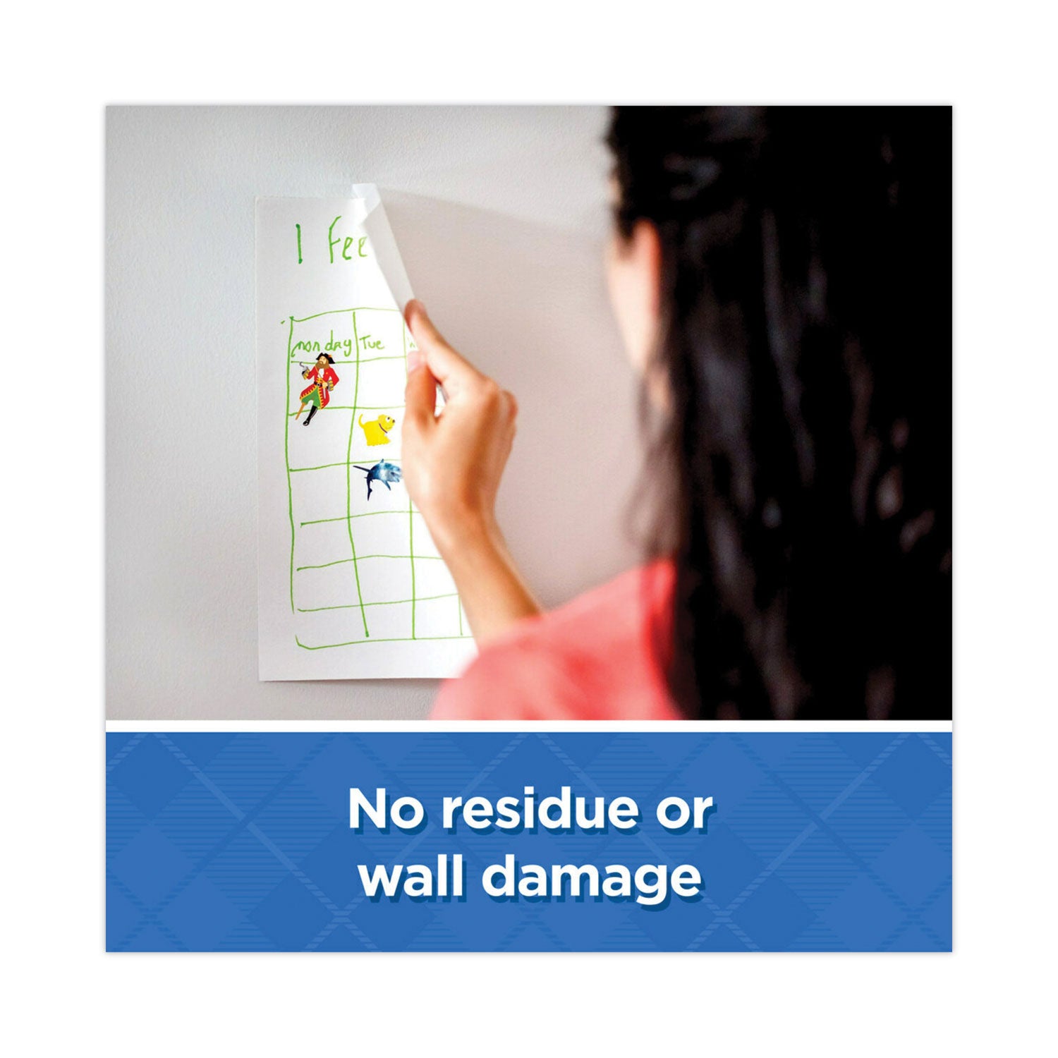 Scotch® Wall-Safe Tape With Dispenser, 1" Core, 0.75" X 50 Ft, Clear, 2/pack