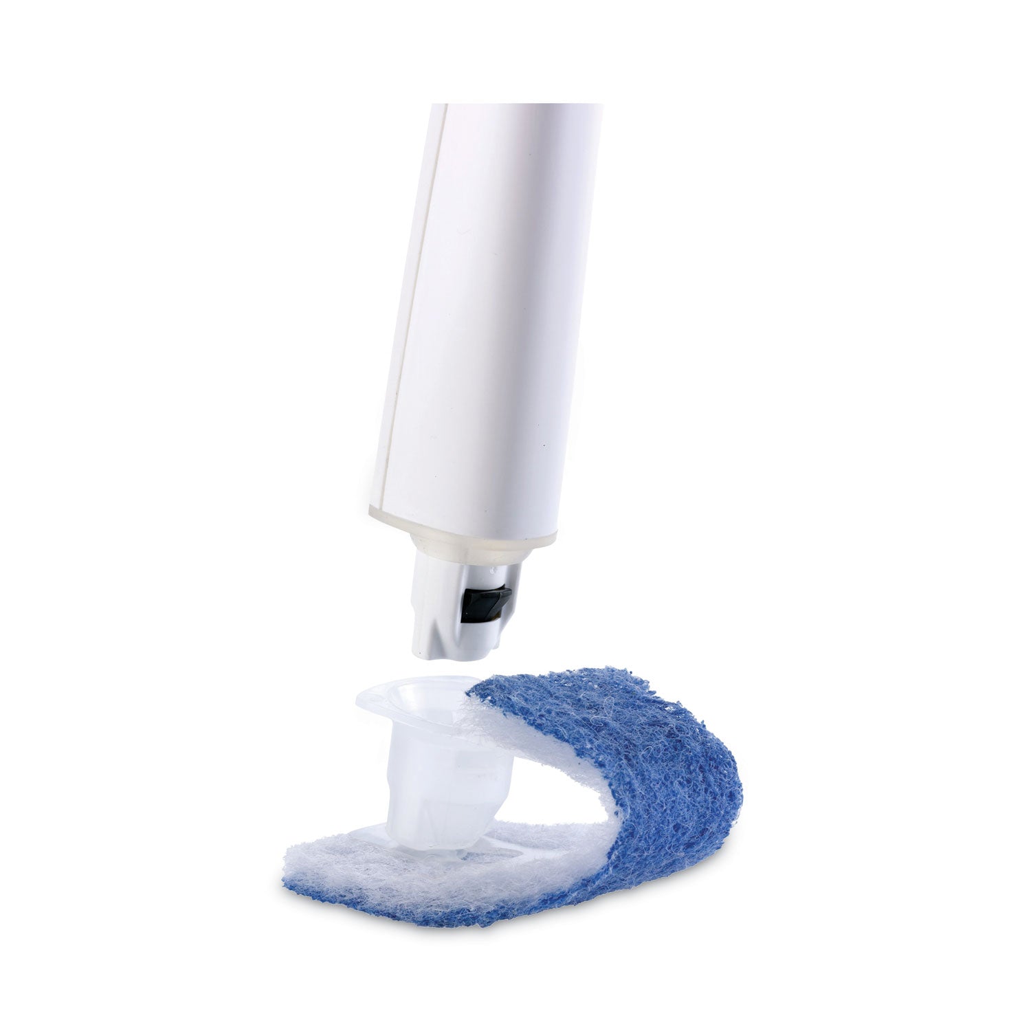 Scotch-Brite® Toilet Scrubber Starter Kit, 1 Handle And 5 Scrubbers, White/Blue