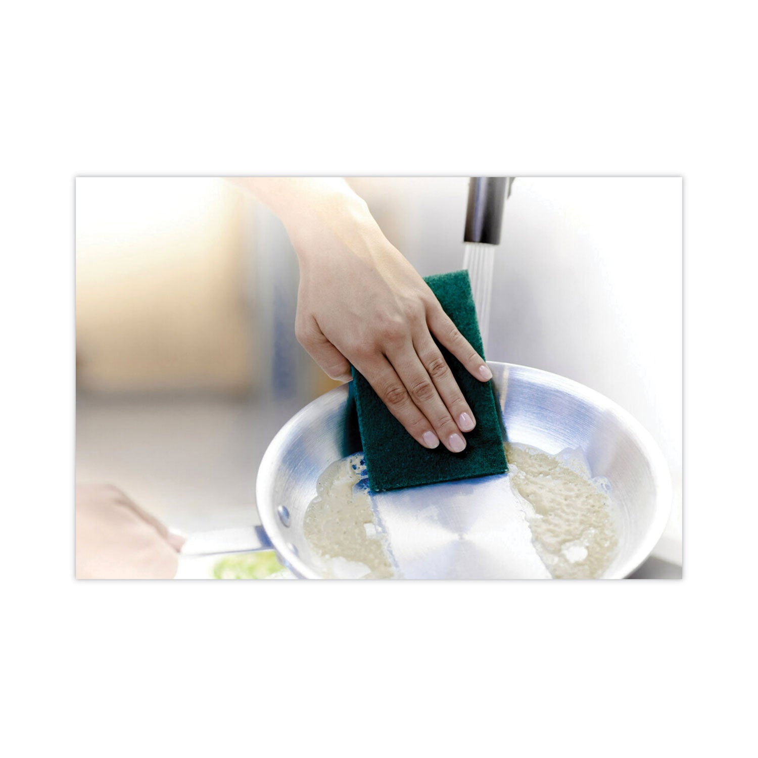 Scotch-Brite® Heavy-Duty Scouring Pad, 3.8 X 6, Green, 5/carton