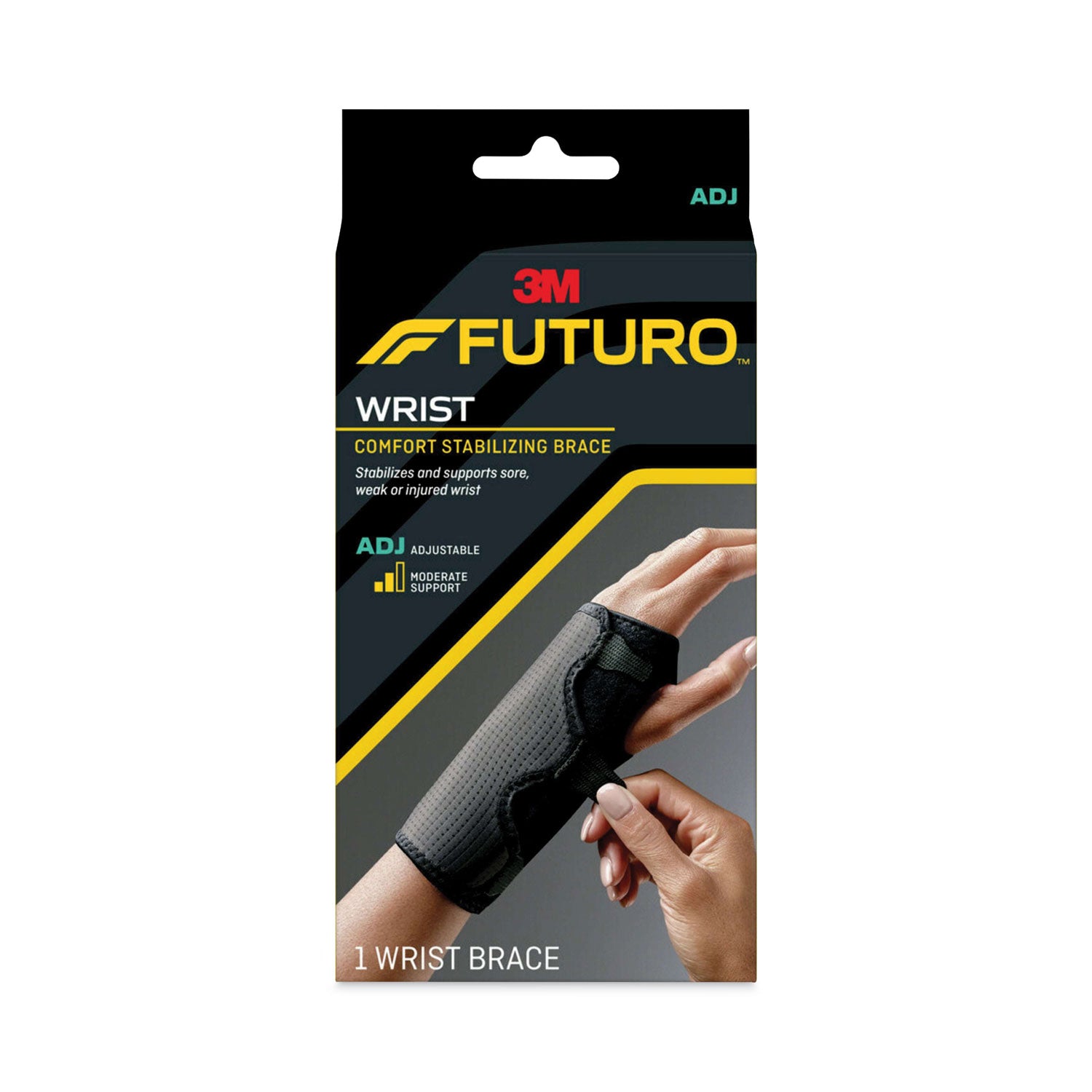 FUTURO™ Adjustable Reversible Splint Wrist Brace, Fits Wrists 5.5" to 8.5", Black