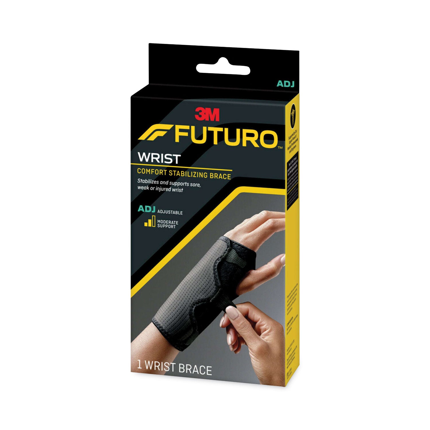FUTURO™ Adjustable Reversible Splint Wrist Brace, Fits Wrists 5.5" to 8.5", Black