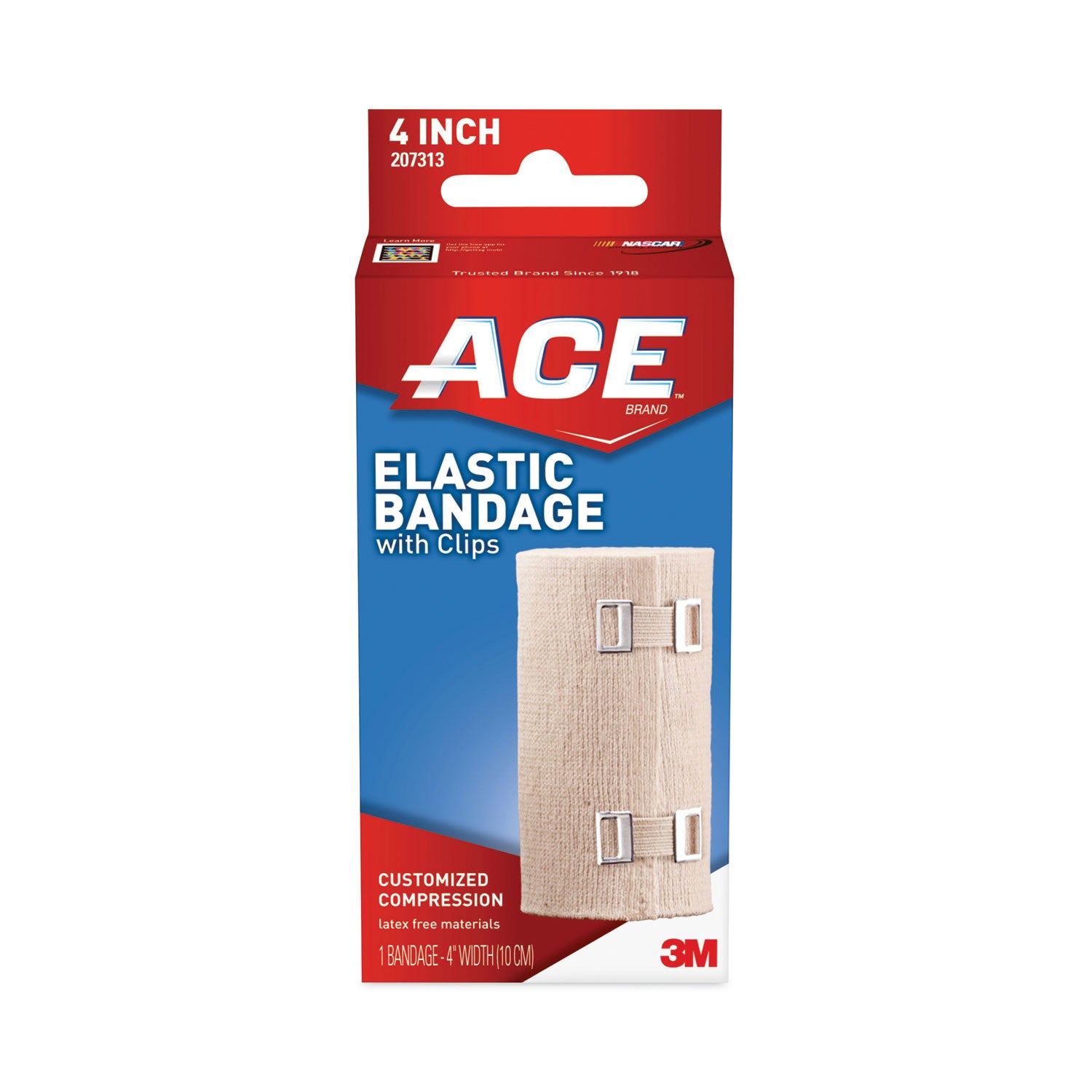 ACE™ Elastic Bandage With E-Z Clips, 4 X 64