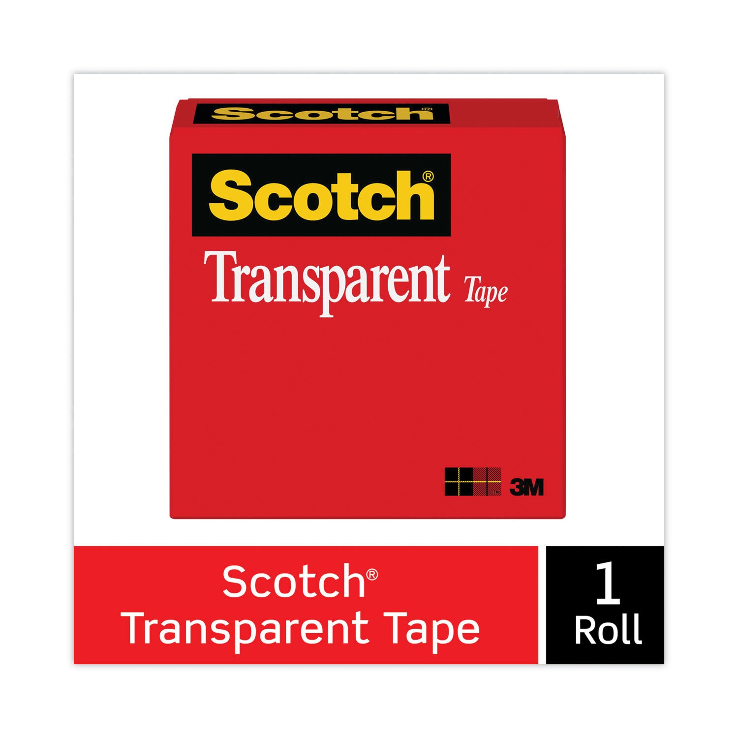 Scotch® Transparent Tape, 3" Core, 0.75" X 72 Yds, Transparent