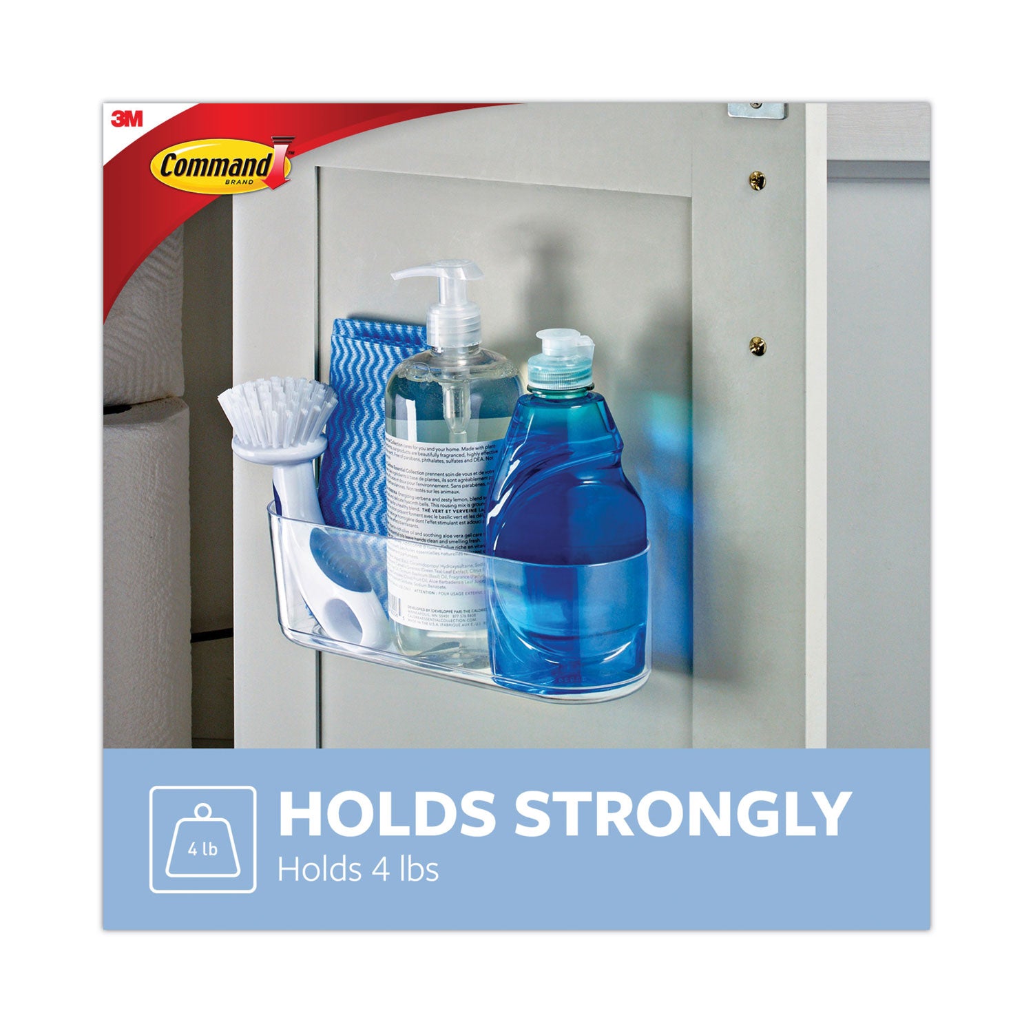 Command™ Large Caddy, 4 Lb Capacity, 8.5"w, Clear